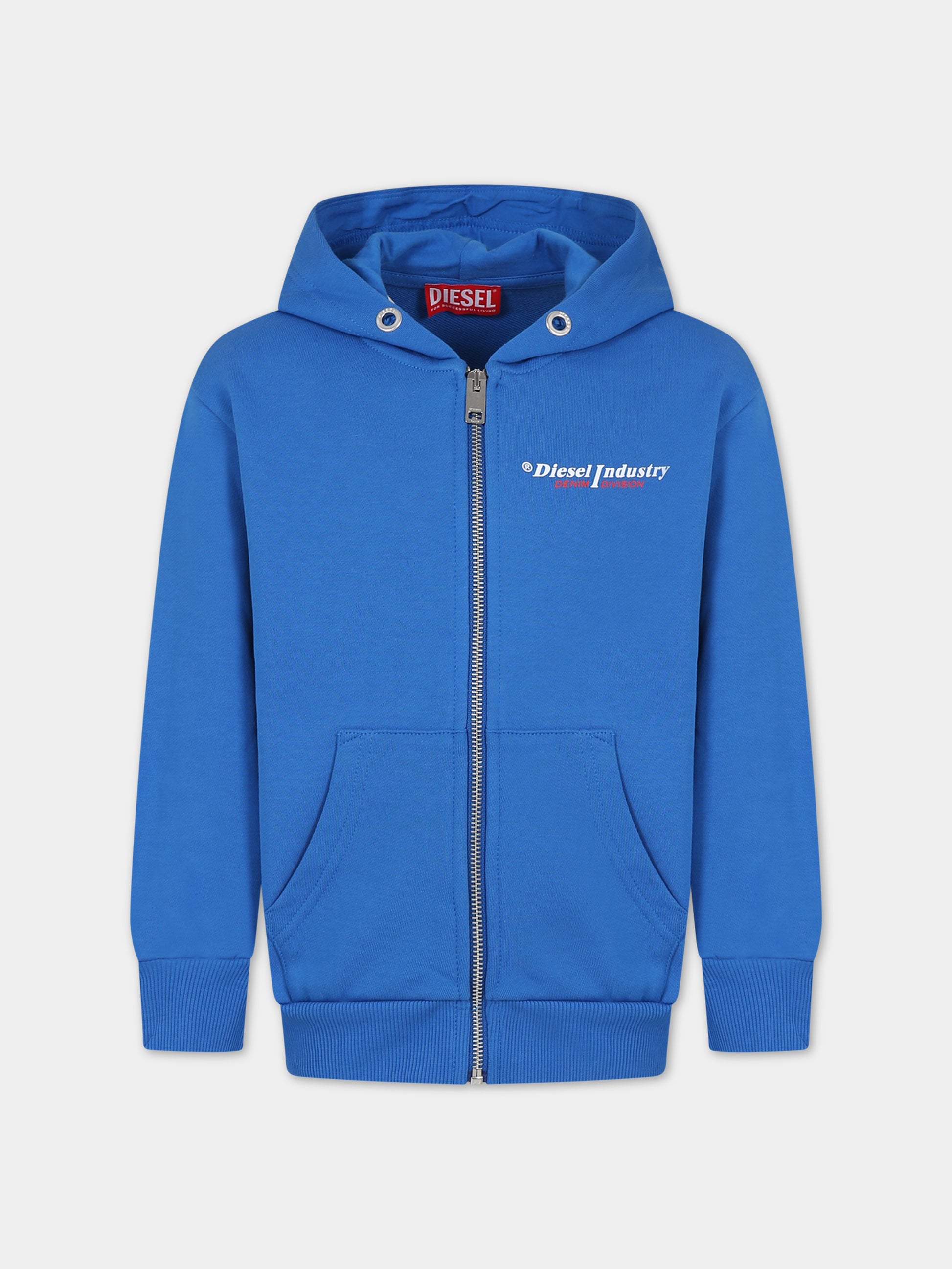 Felpa azzurra per bambino con logo,Diesel,J01116 0IAJH K80H