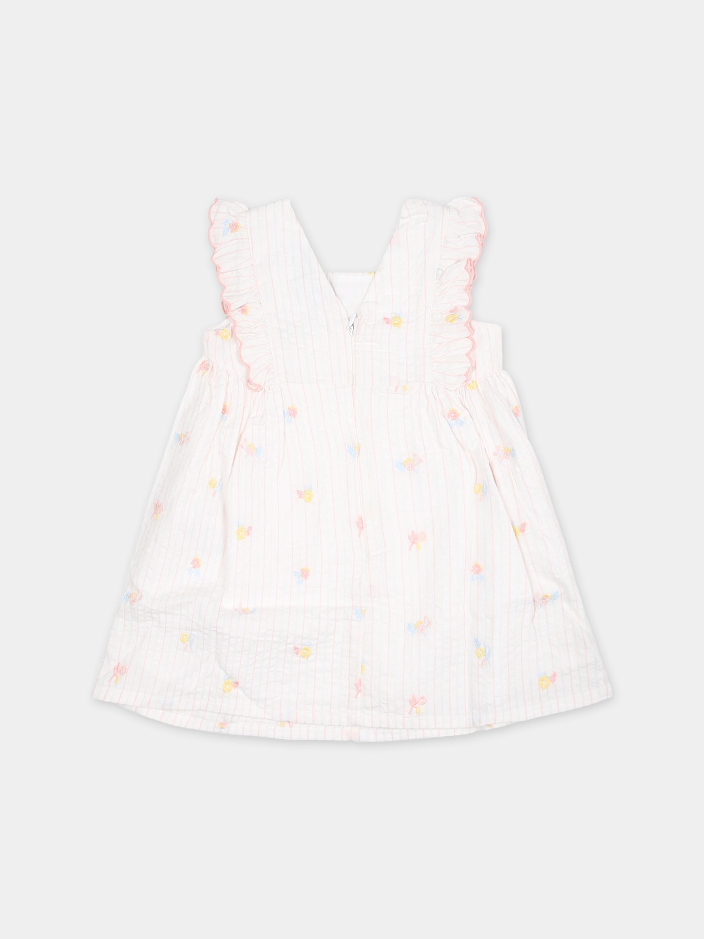 Vestito casual bianco per neonata,Tartine Et Chocolat,TY30091 01