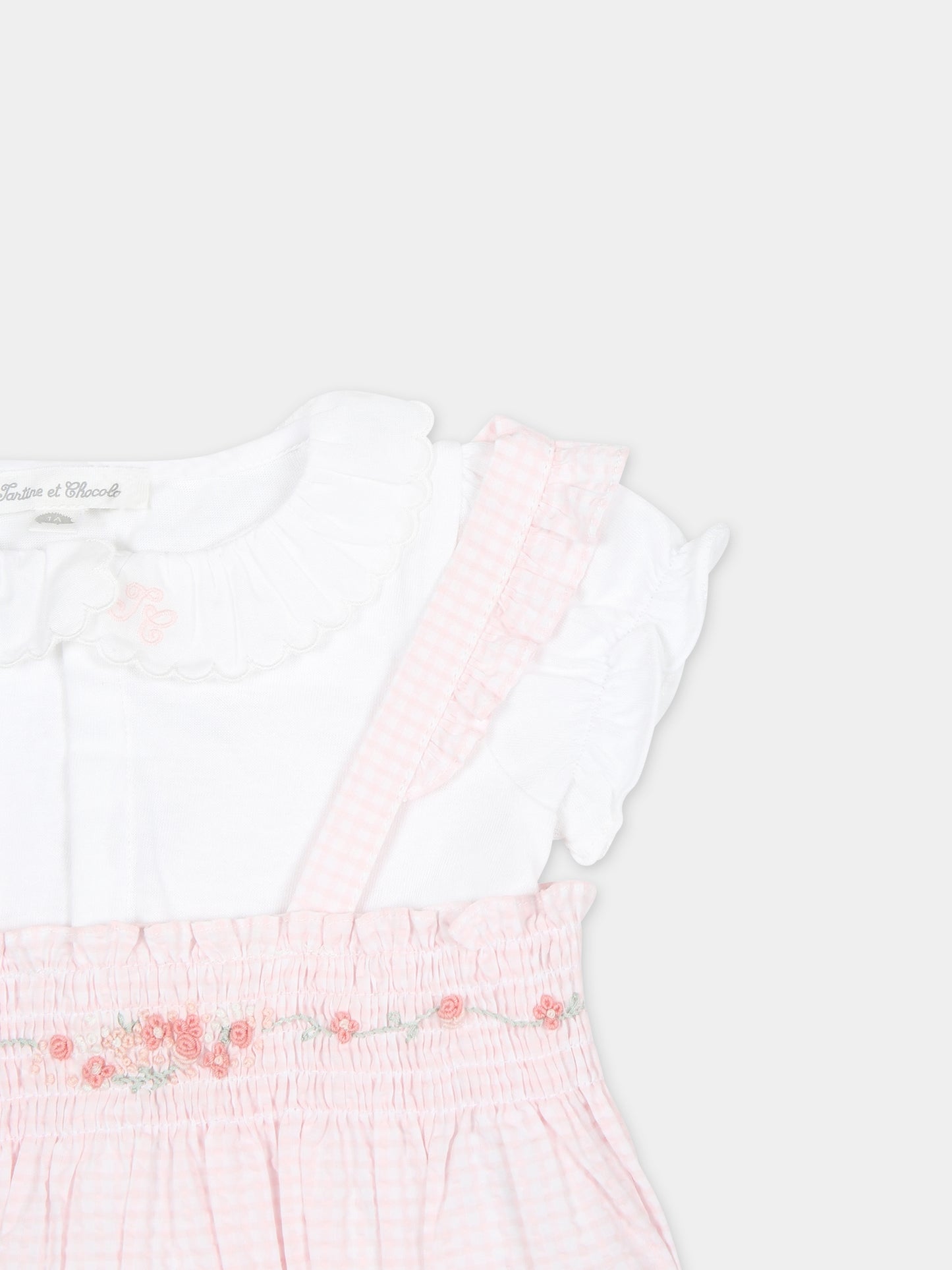 Salopette rosa per neonata con tessuto Liberty,Tartine Et Chocolat,TY37010 31