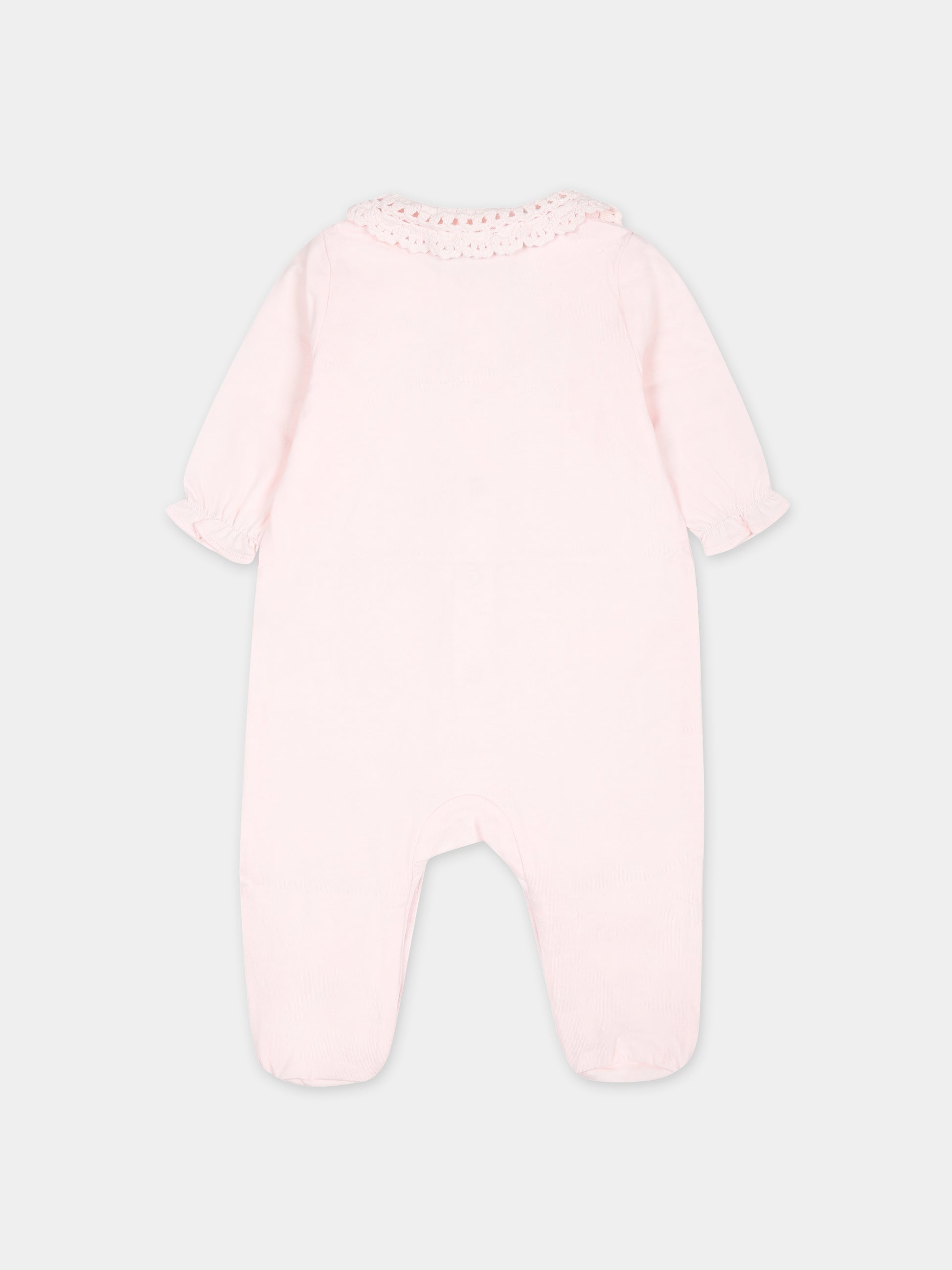 Tutina rosa per neonata con pizzo macramè,Tartine Et Chocolat,TY54140 31
