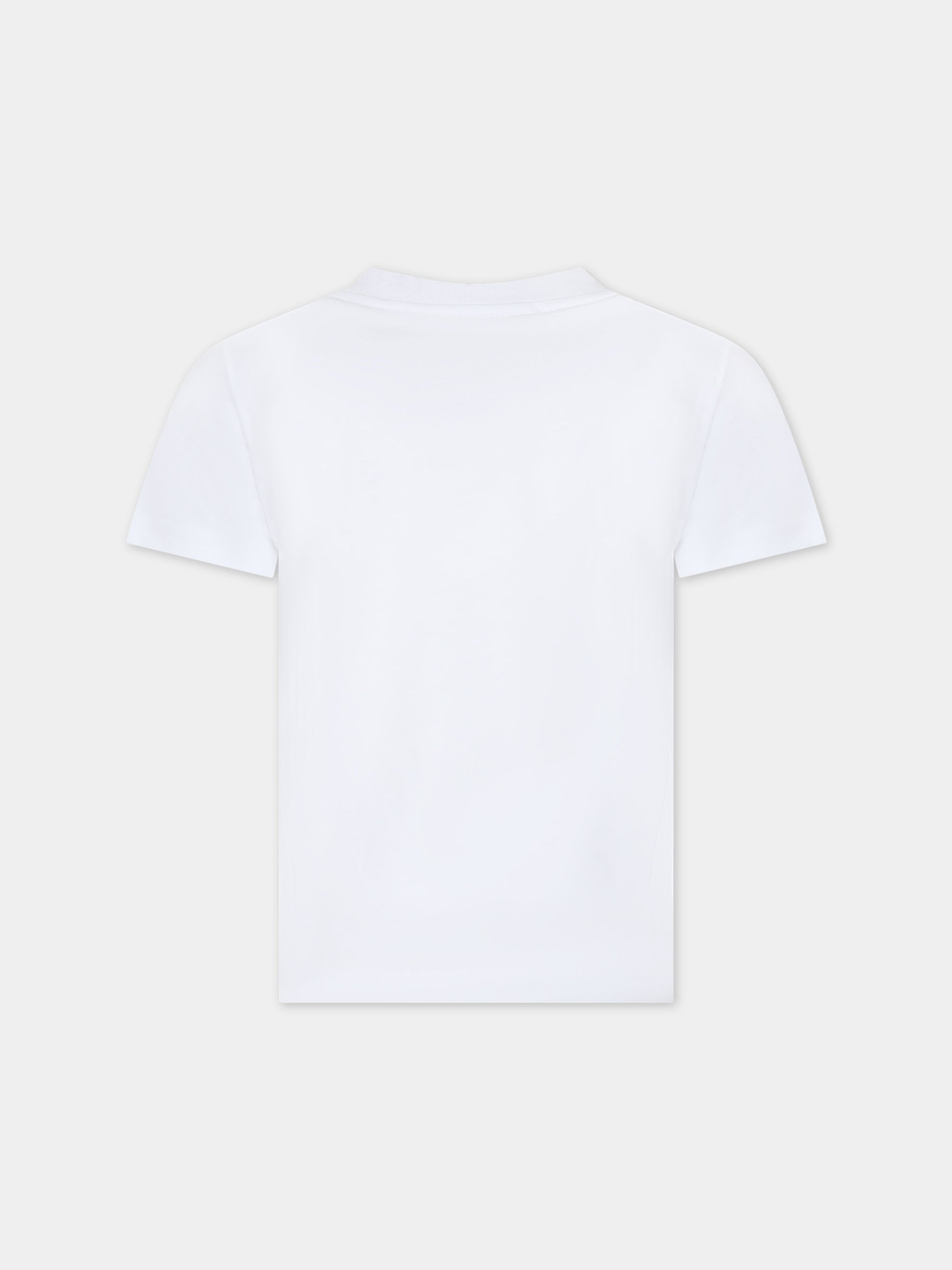 T-shirt bianca per bambina con stampa sirene e scritta,Alessandro Enriquez X Barcellino,112708