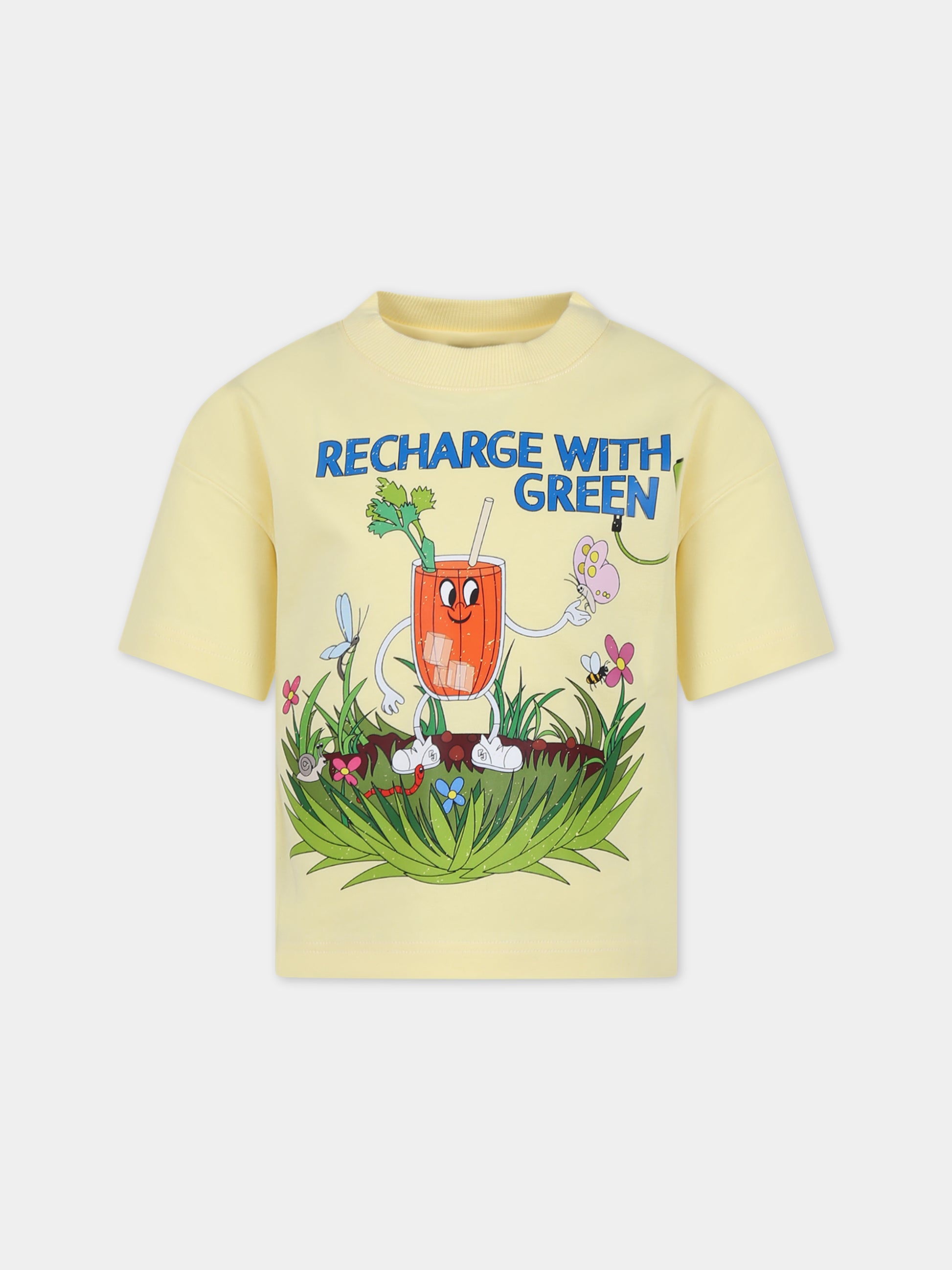 T-shirt gialla per bambini con stampa,Romy June,0001 01 2002 601 F23