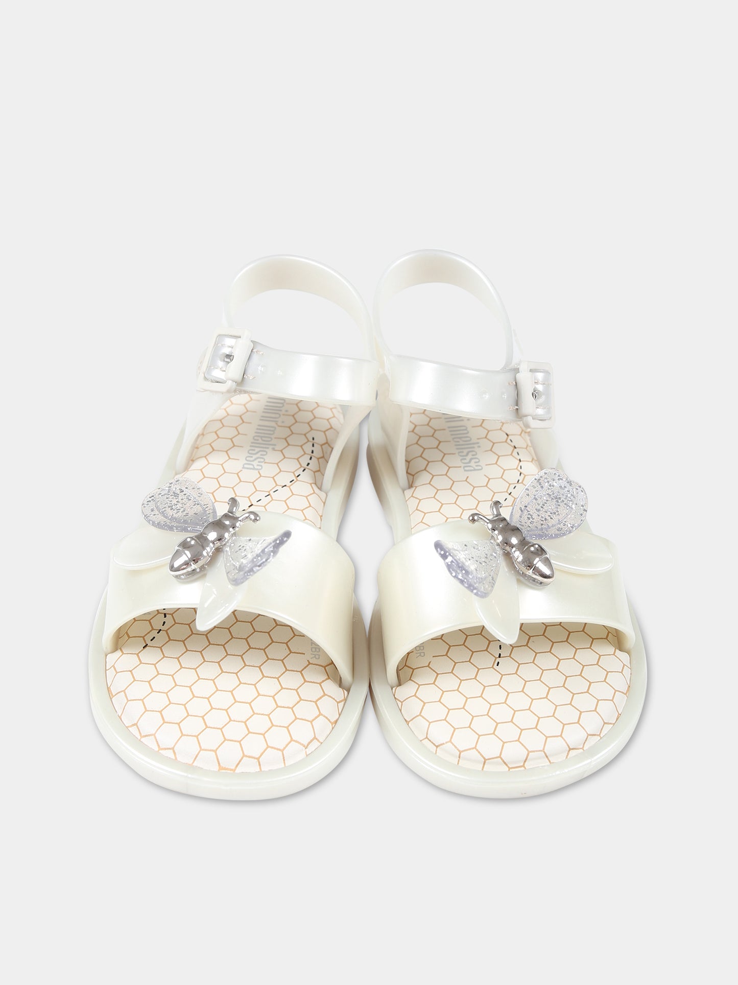 Sandali bianchi per bambina con farfalla,Mini Melissa,33873 AK307 05449