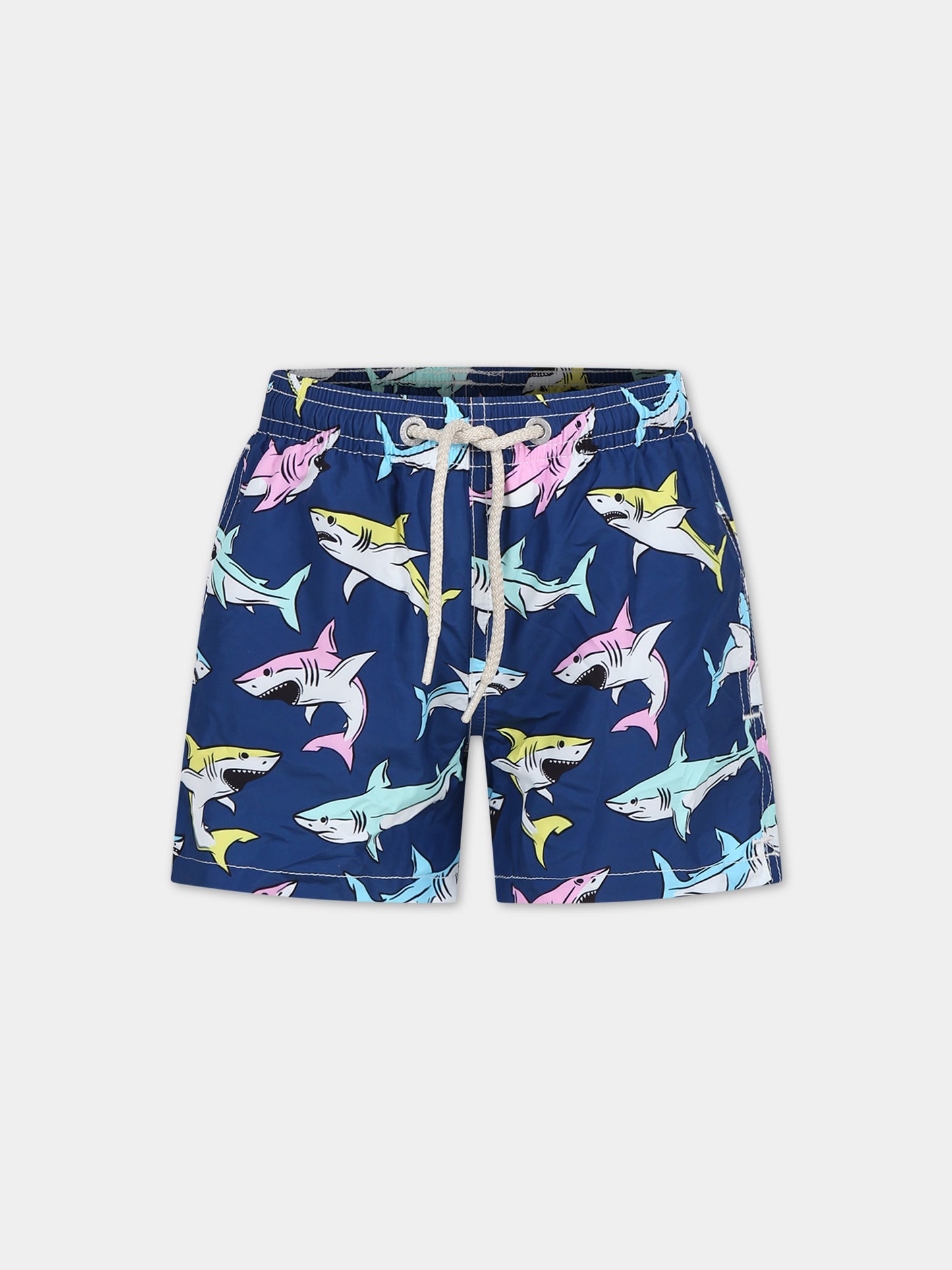 Boxer mare blu per bambino con stampa squali,Mc2 Saint Barth,JEA0004 02002F