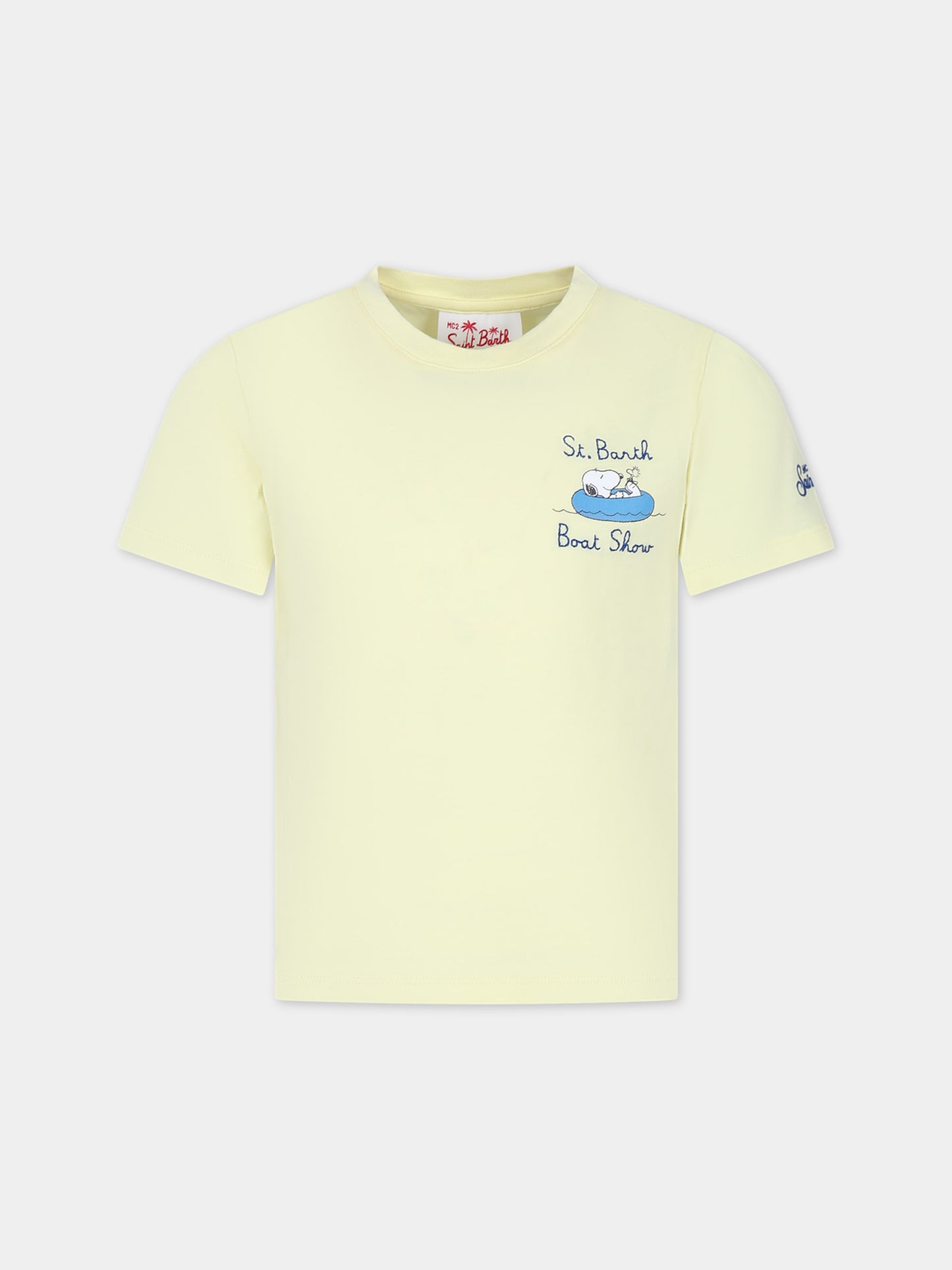 T-shirt gialla per bambini con stampa Snoopy,Mc2 Saint Barth,TSH0001 02685F