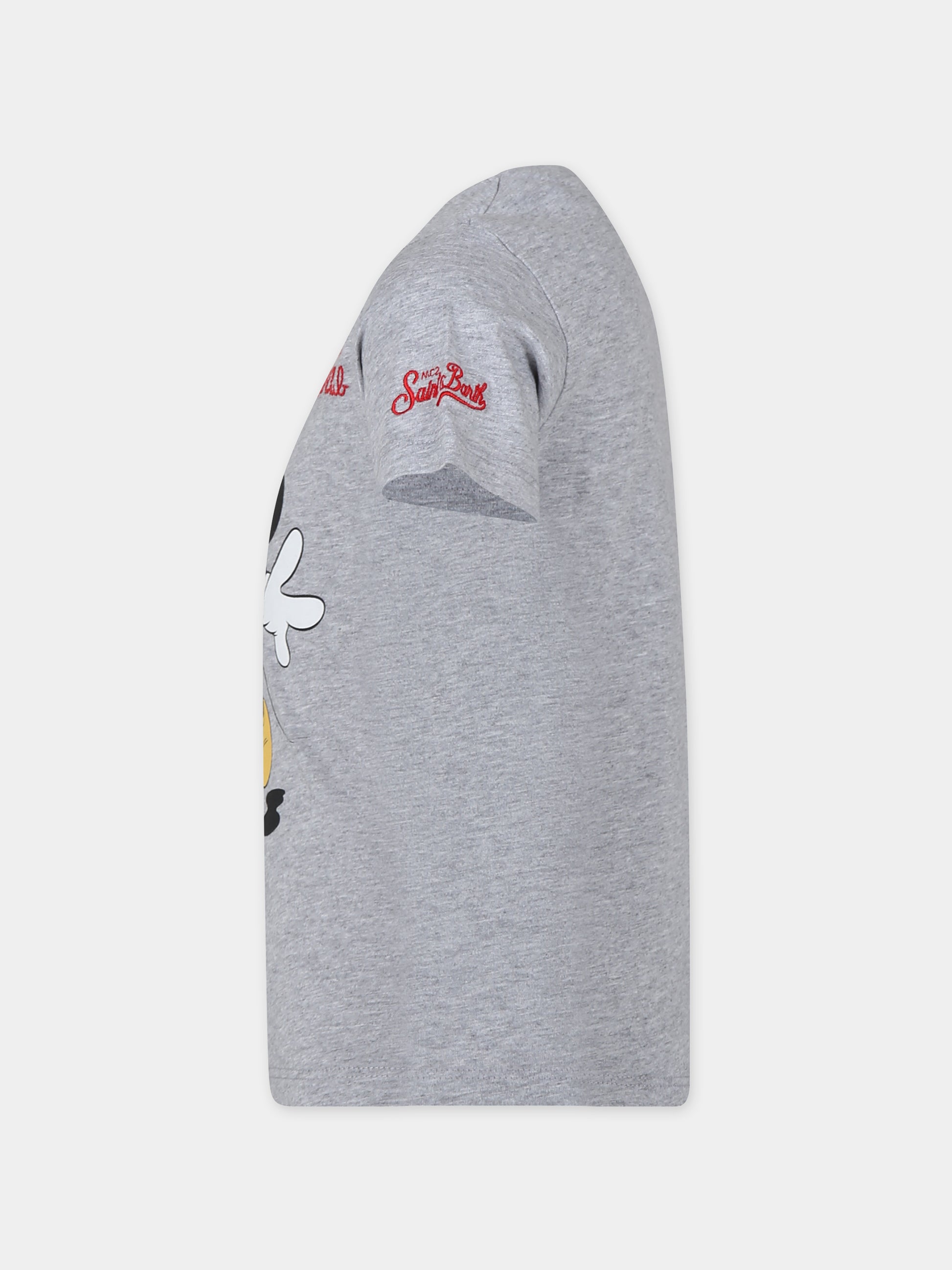 T-shirt grigia per bambino con stampa Topolino,Mc2 Saint Barth,TSH0001 03263F