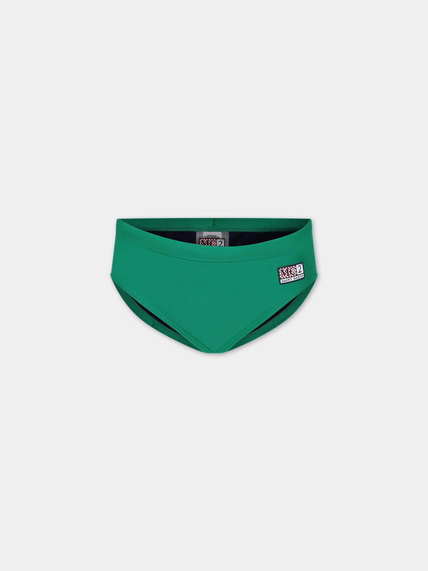 Slip mare verde per bambino con logo,Mc2 Saint Barth,BIL0001 00287F