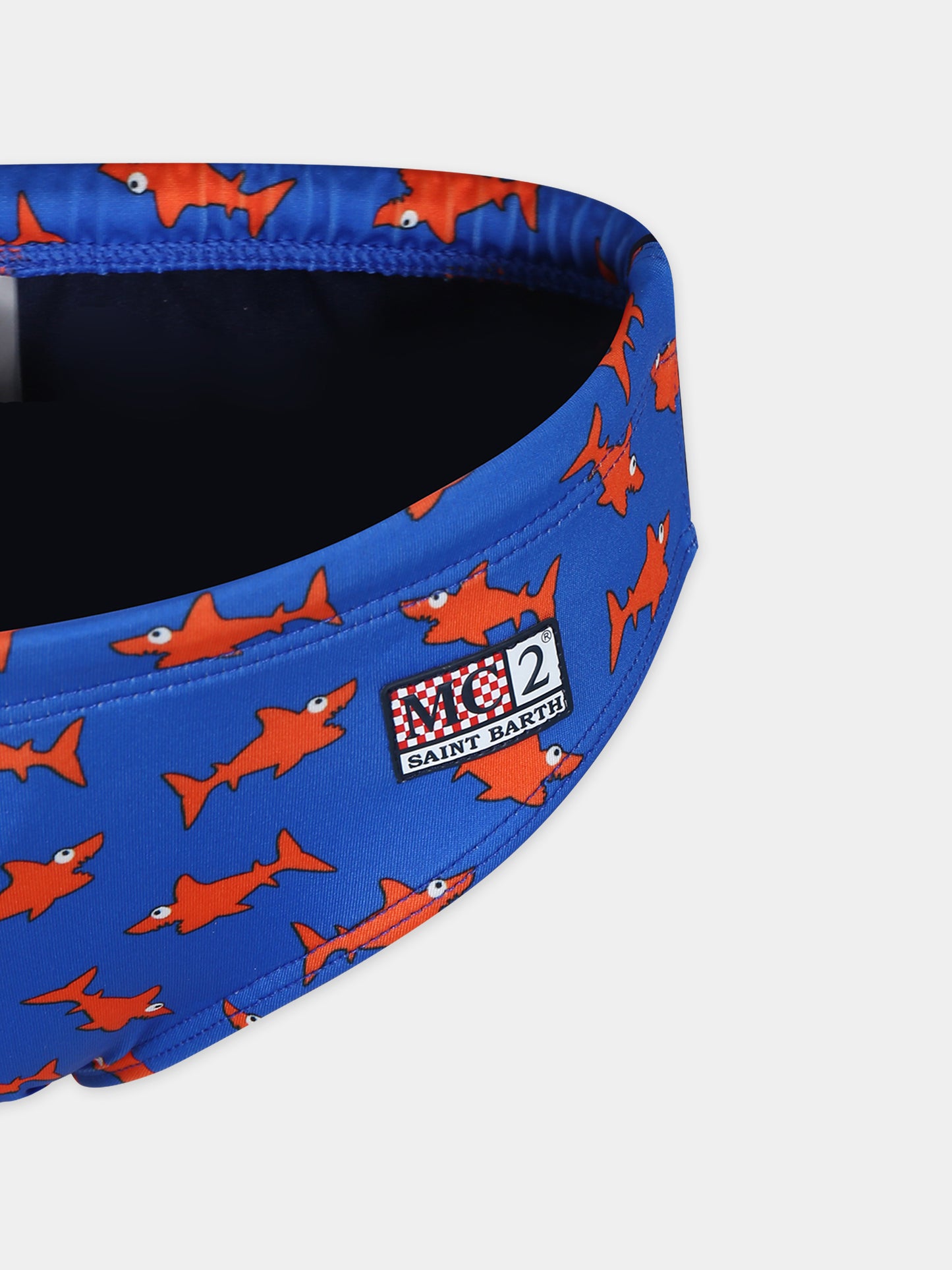Slip mare blu per bambino con stampa squalo,Mc2 Saint Barth,BIL0001 03277F