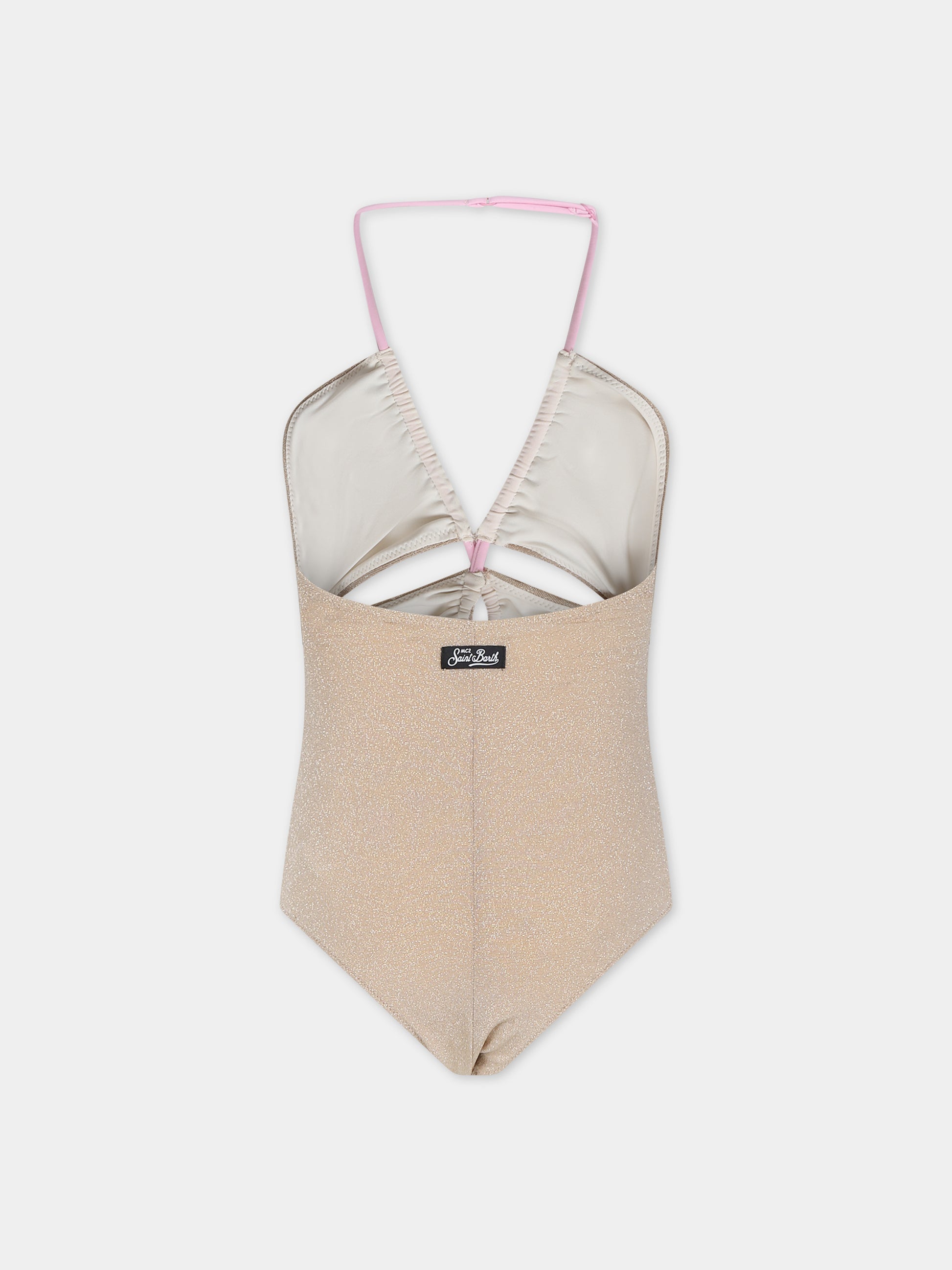 Costume oro per bambina con logo,Mc2 Saint Barth,KNS0002 00340F