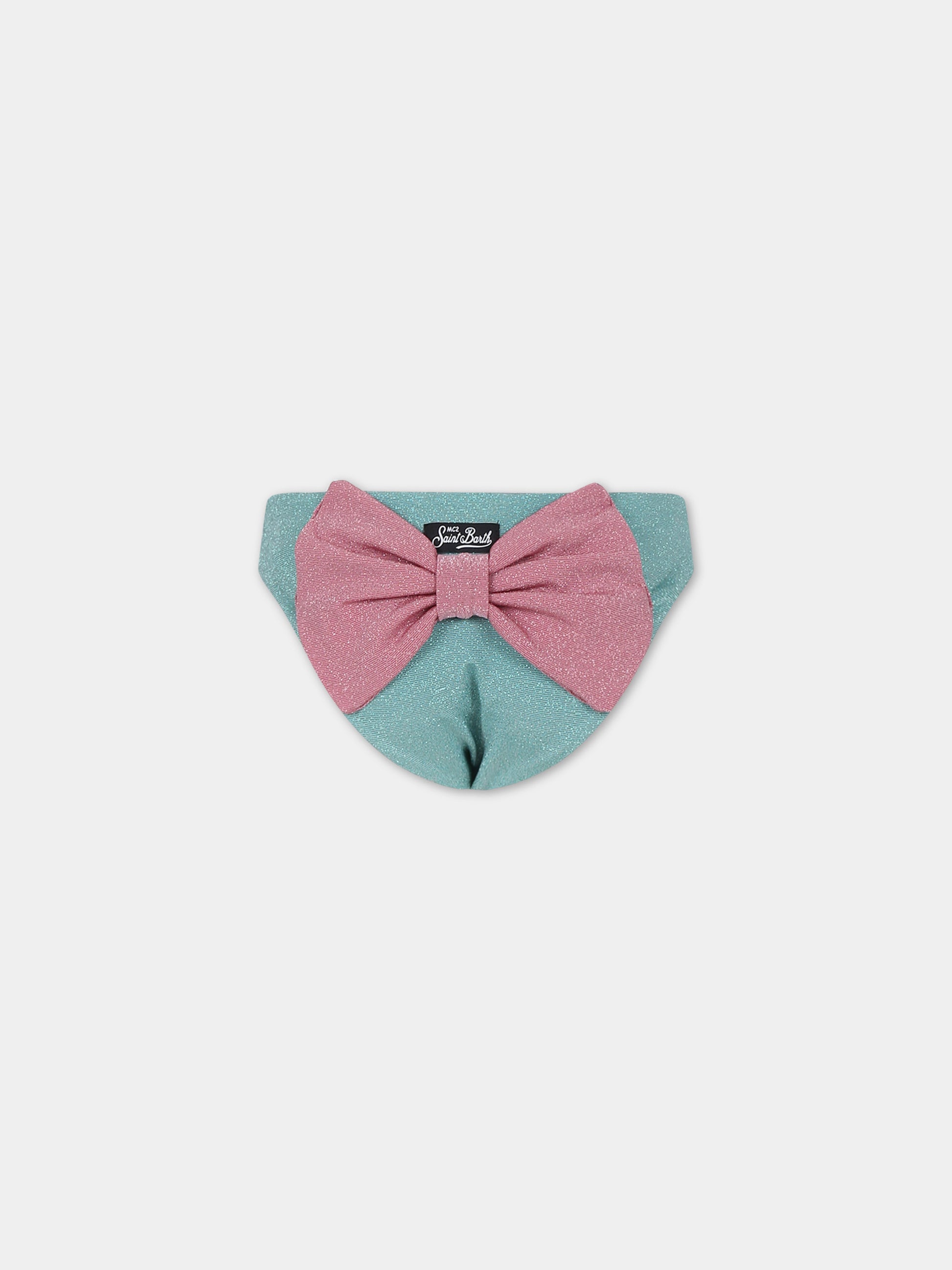 Slip mare verde per bambina con fiocco,Mc2 Saint Barth,MAD0001 01038F