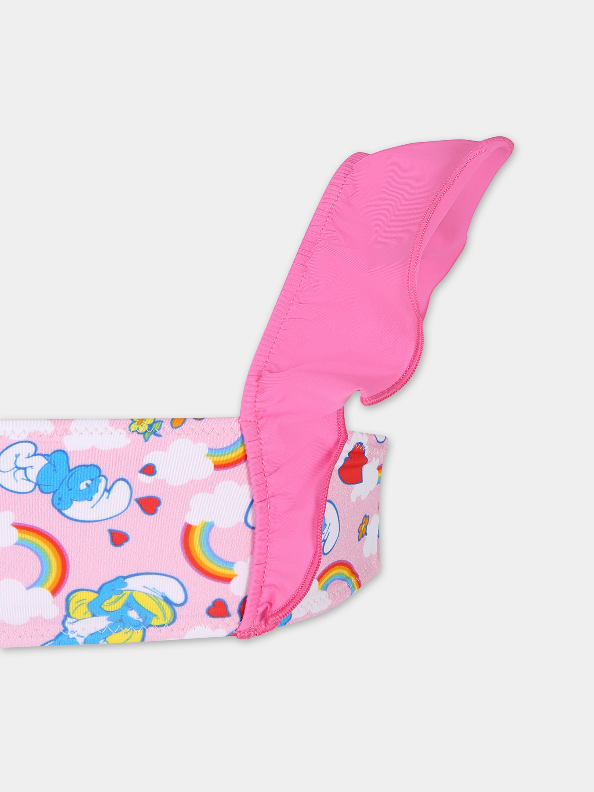 Bikini rosa per bambina con stampa Puffi,Mc2 Saint Barth,LINDY001 03041F