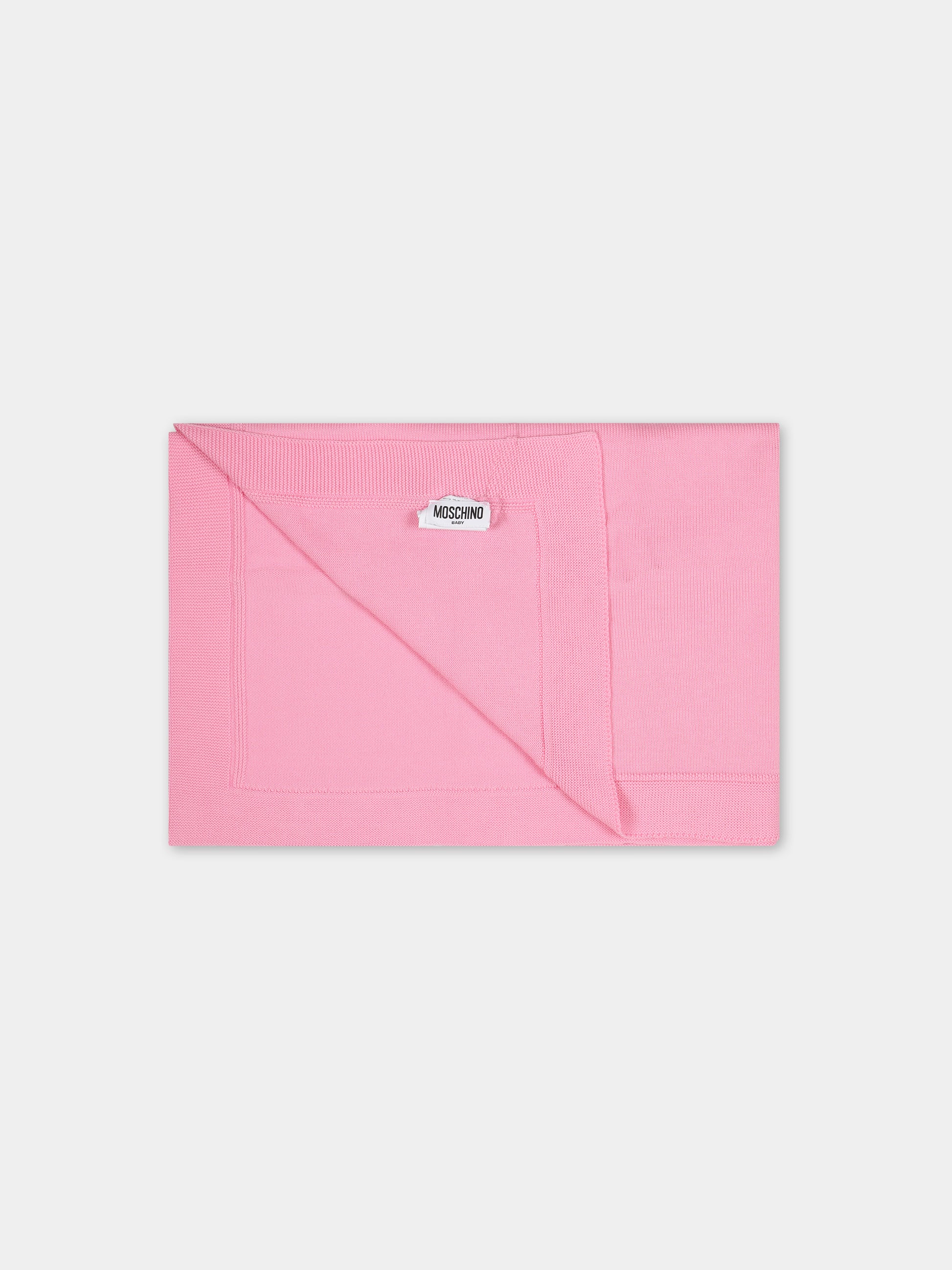 Coperta rosa per neonata con Teddy Bear,Moschino Kids,MUB00B LHE13 51473