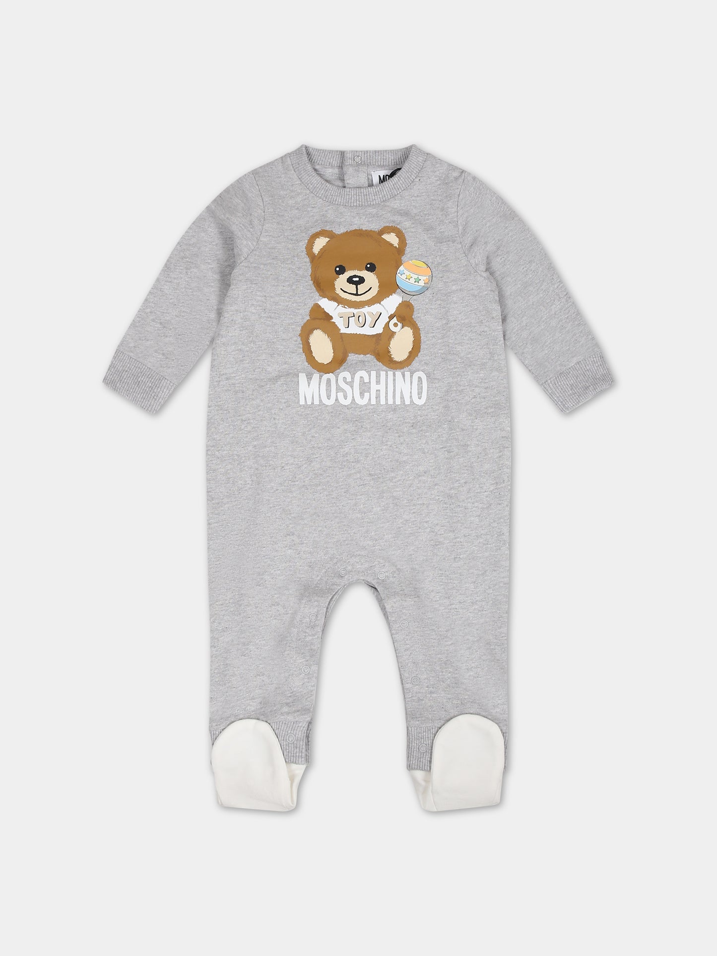 Tutina grigia per neonati con Teddy Bear,Moschino Kids,MNY03X LCA19 60926