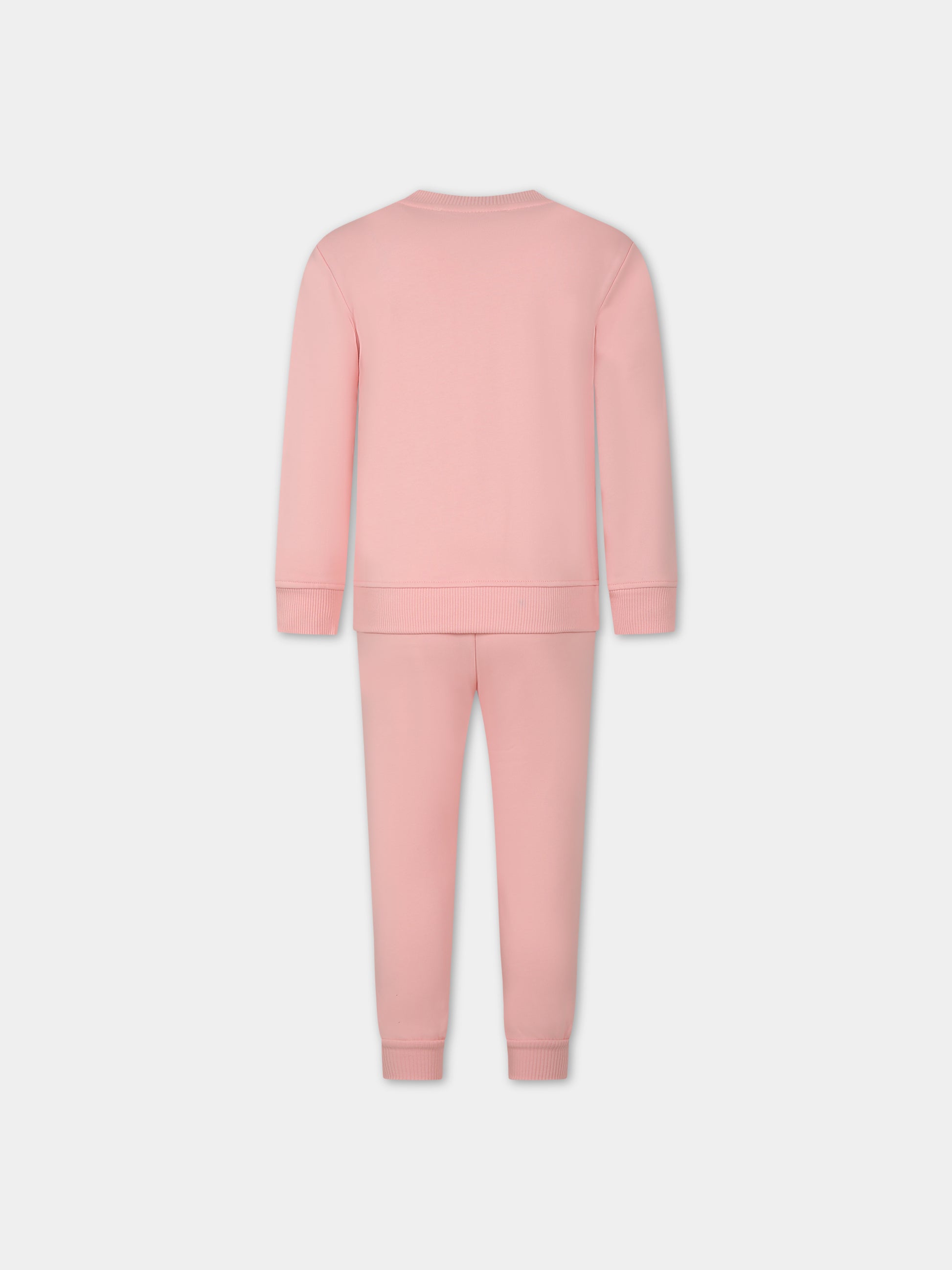 Completo rosa per bambina con stampa Teddy Bear,Moschino Kids,HUK039 LCA32 50209