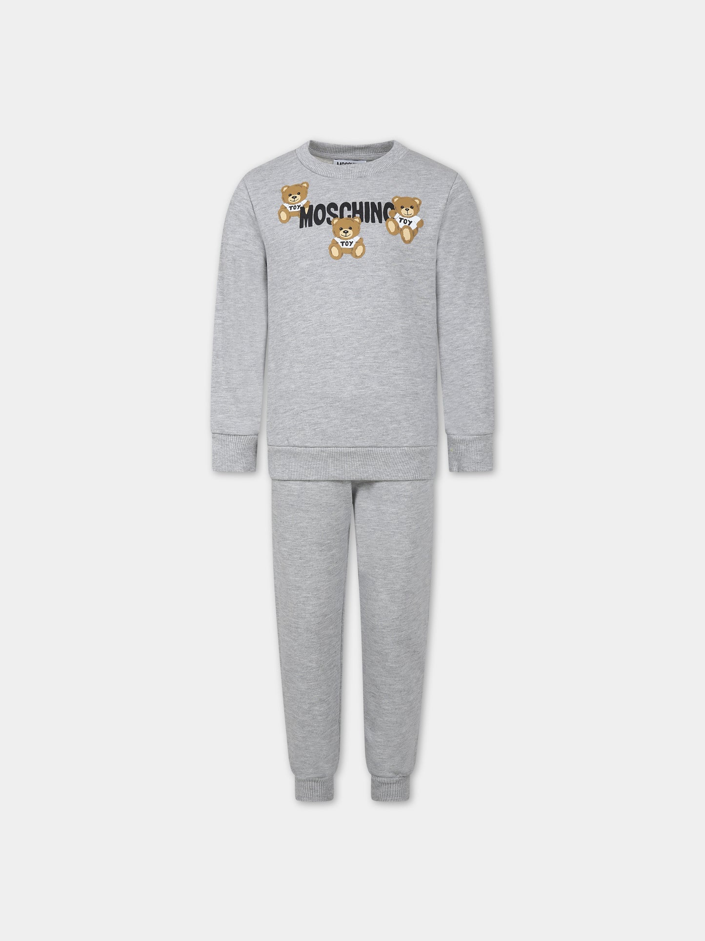 Completo grigio per bambini con Teddy Bears,Moschino Kids,HUK03E LCA32 60926