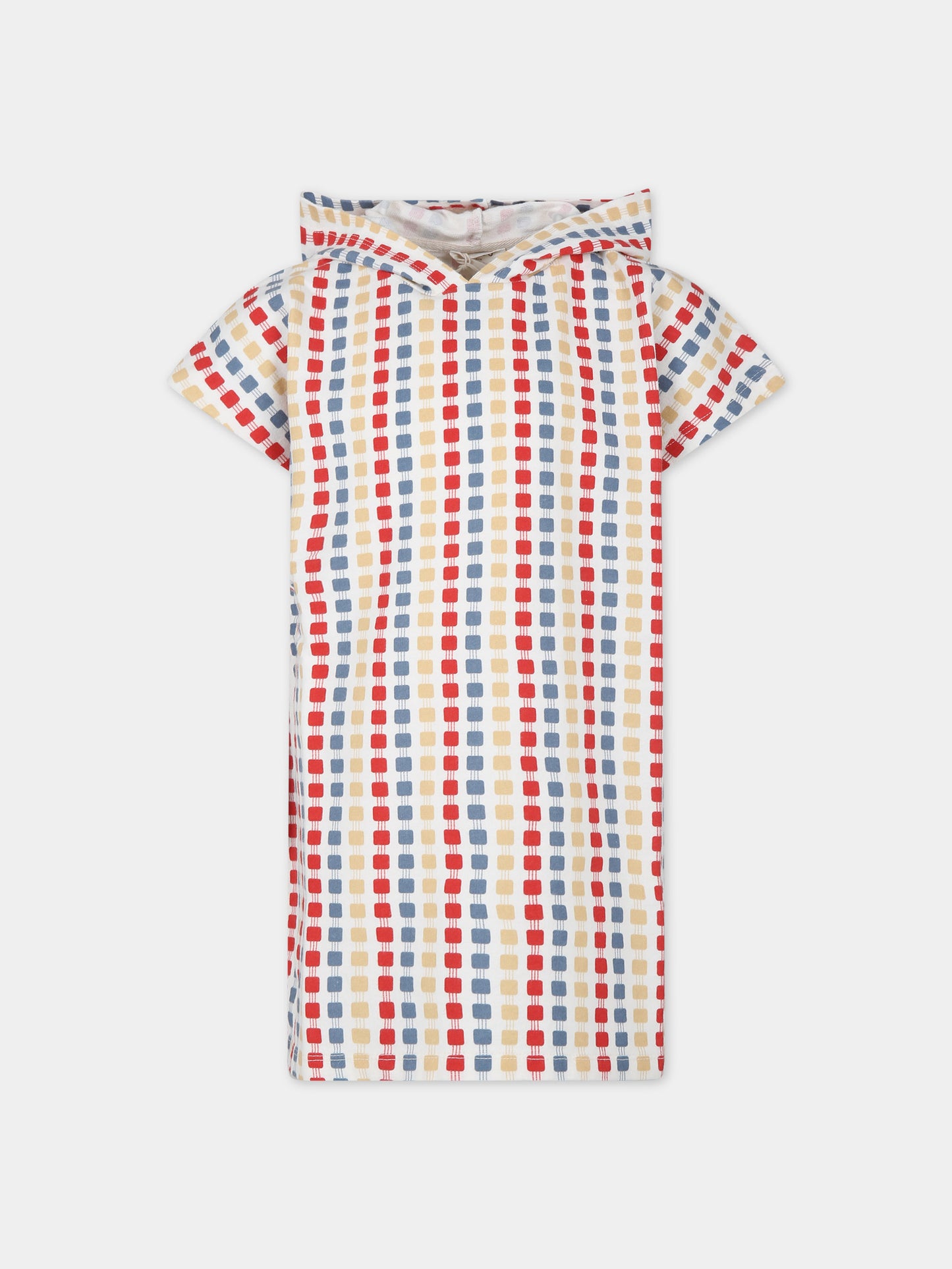 Vestito avorio per bambina con motivo geometrico,Coco Au Lait,16COCO S002