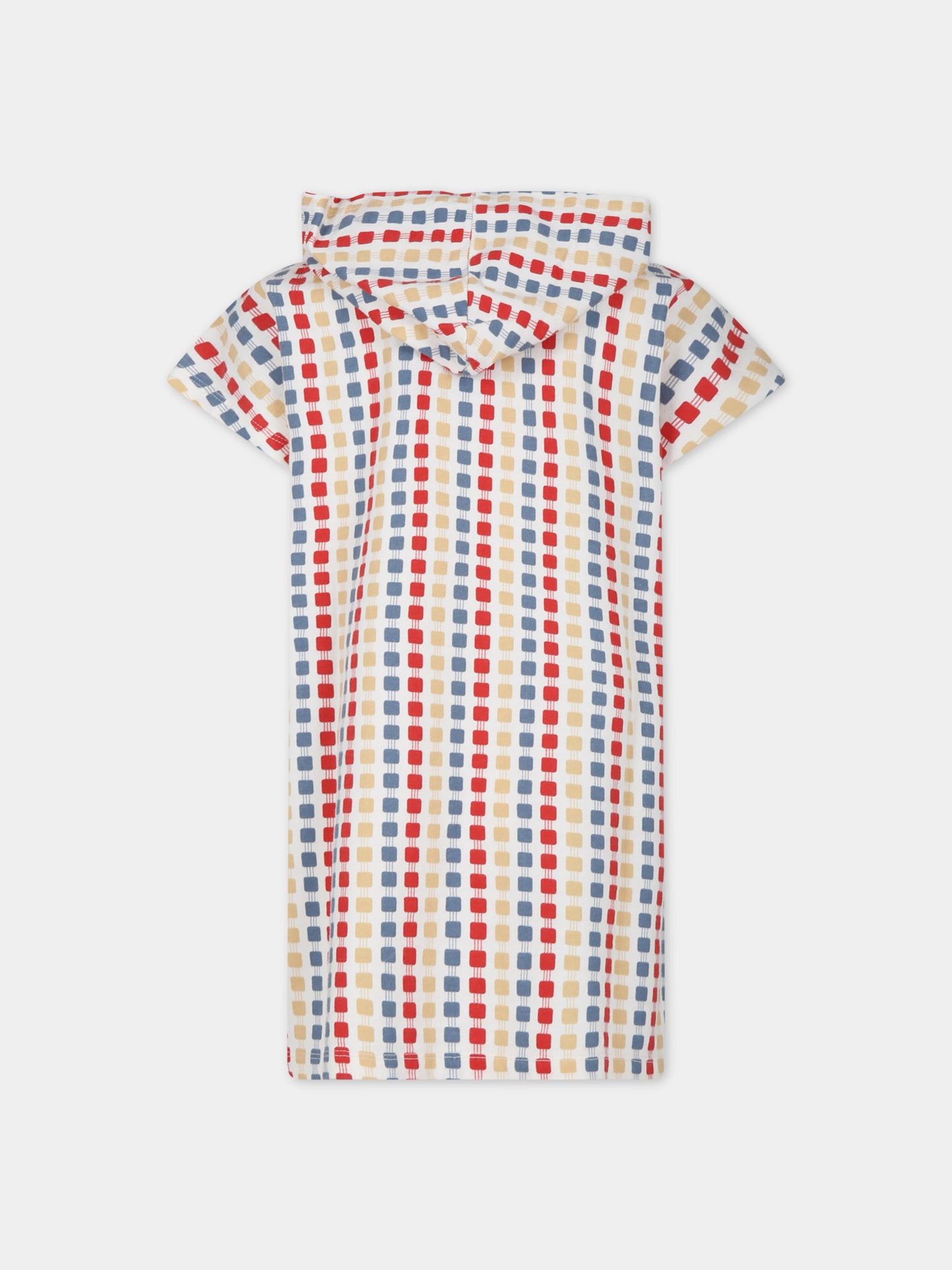 Vestito avorio per bambina con motivo geometrico,Coco Au Lait,16COCO S002