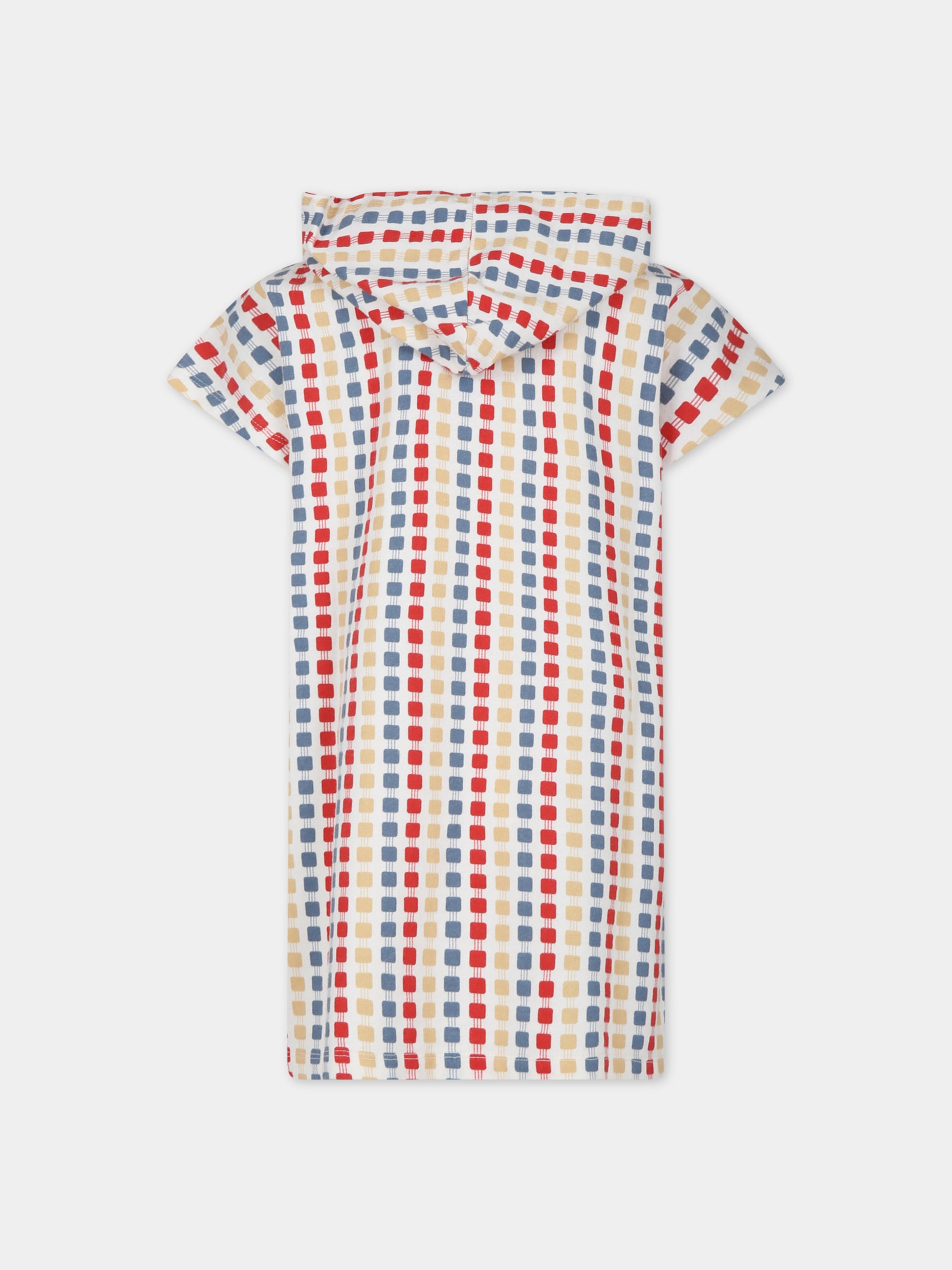 Vestito avorio per bambina con motivo geometrico,Coco Au Lait,16COCO S002