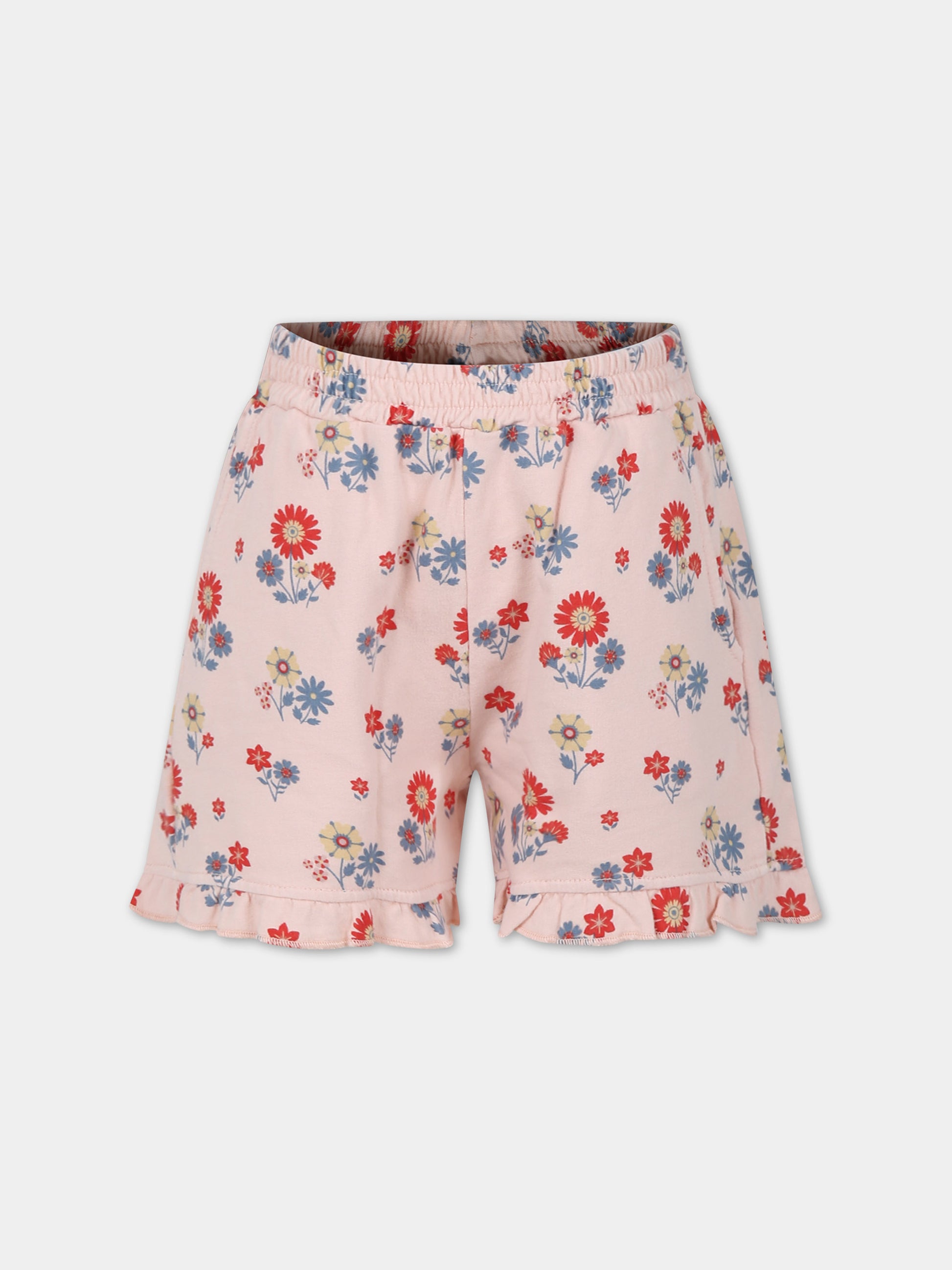 Shorts ros aper bambina con stampa fiori,Coco Au Lait,16COCO S010