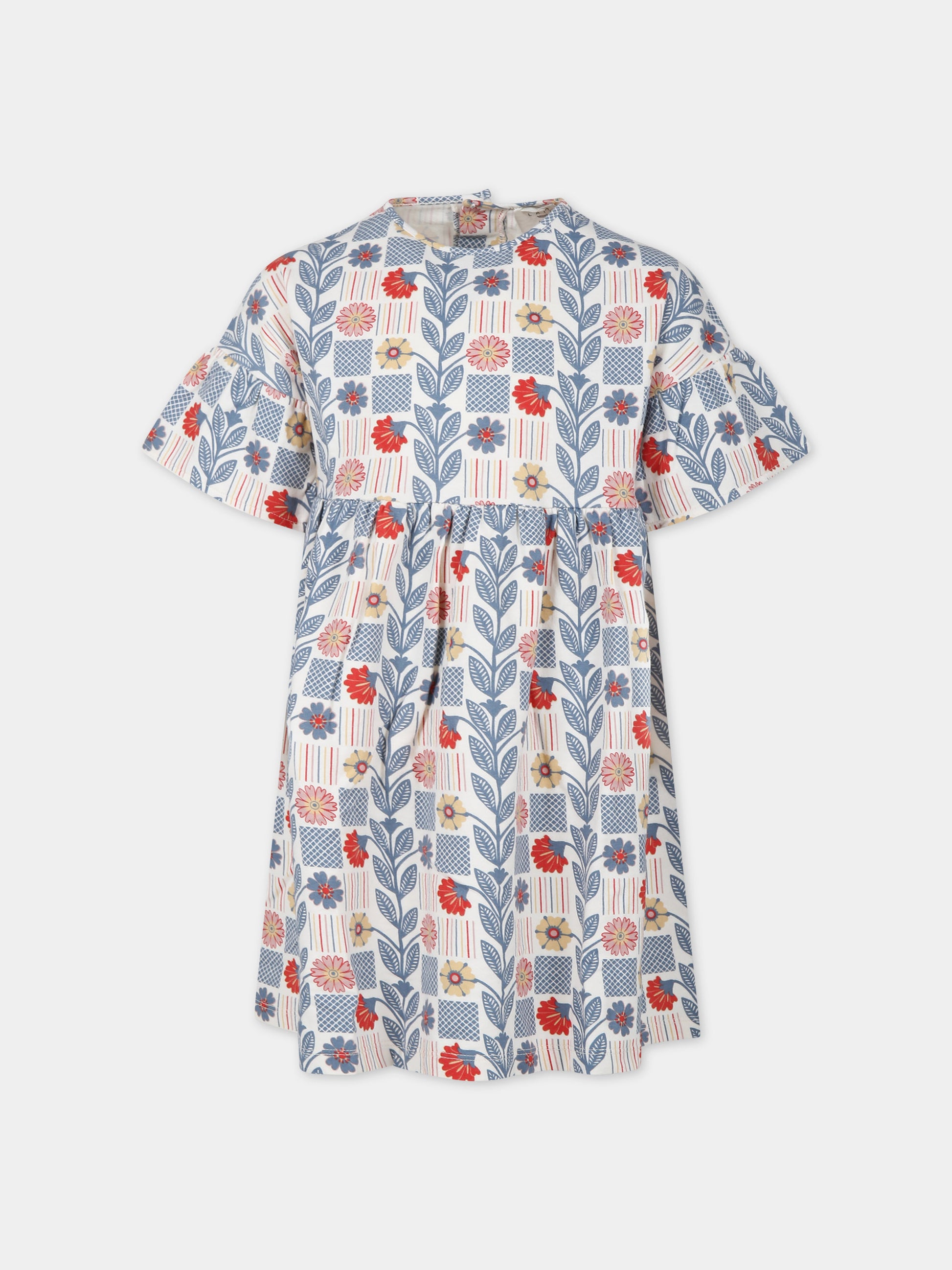 Vestito bianco per bambina con stampa fiori,Coco Au Lait,16COCO S016