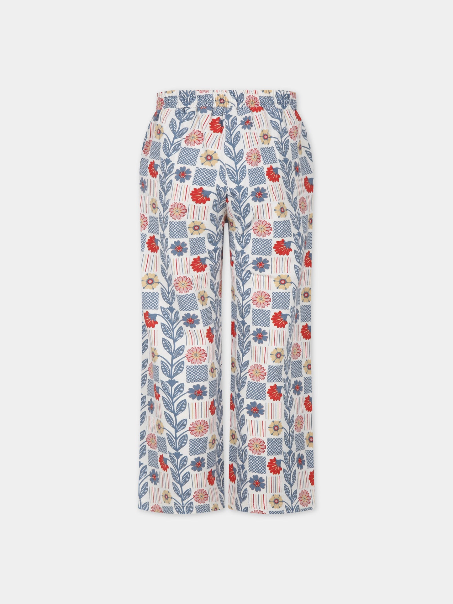 Pantaloni bianchi per bambina con stampa fiori,Coco Au Lait,16COCO S019
