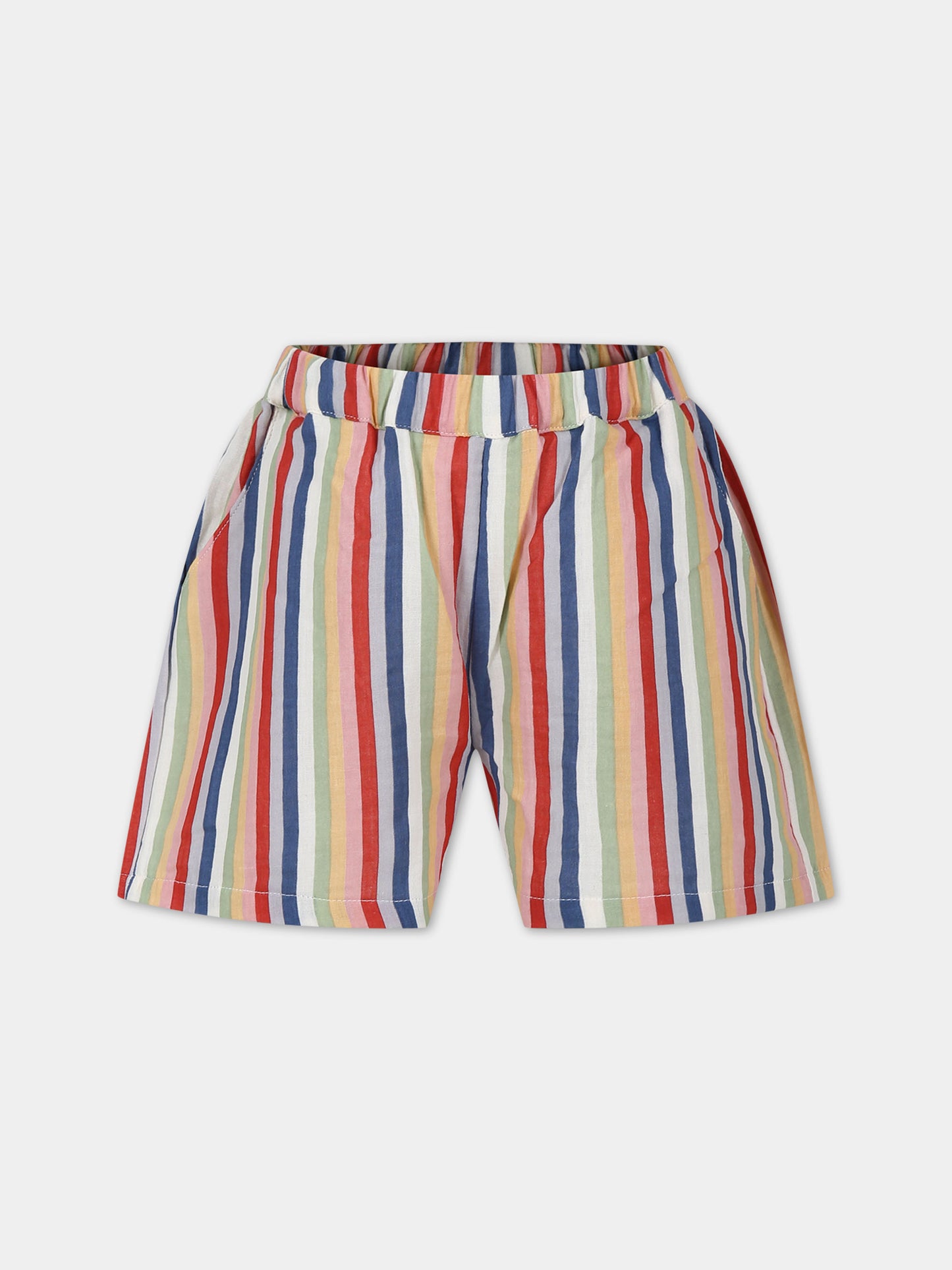 Shorts multicolor per bambini con motivo a righe,Coco Au Lait,16COCO S059