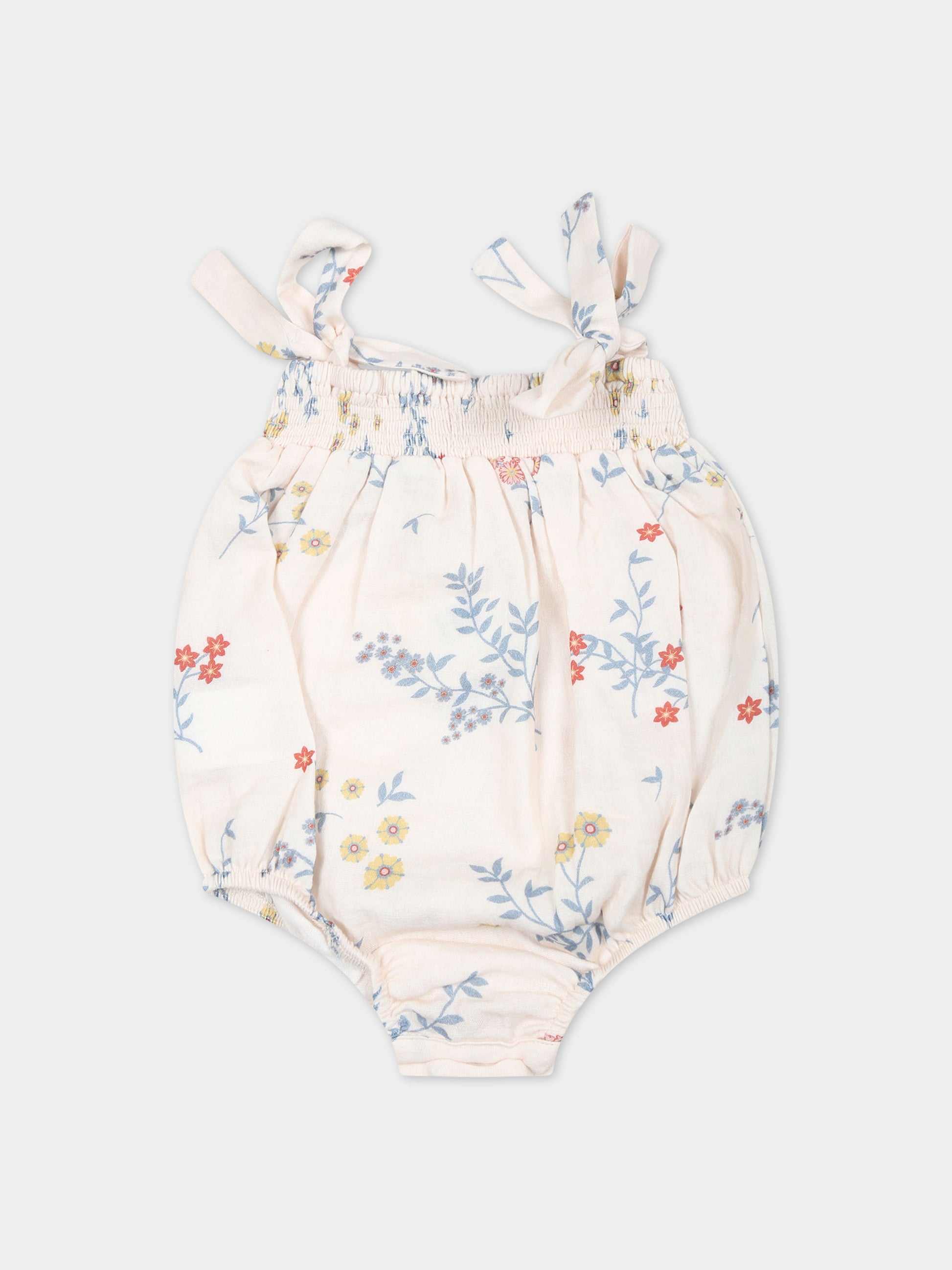 Pagliaccetto avorio per neonata con stampa fiori,Coco Au Lait,16COCO S070