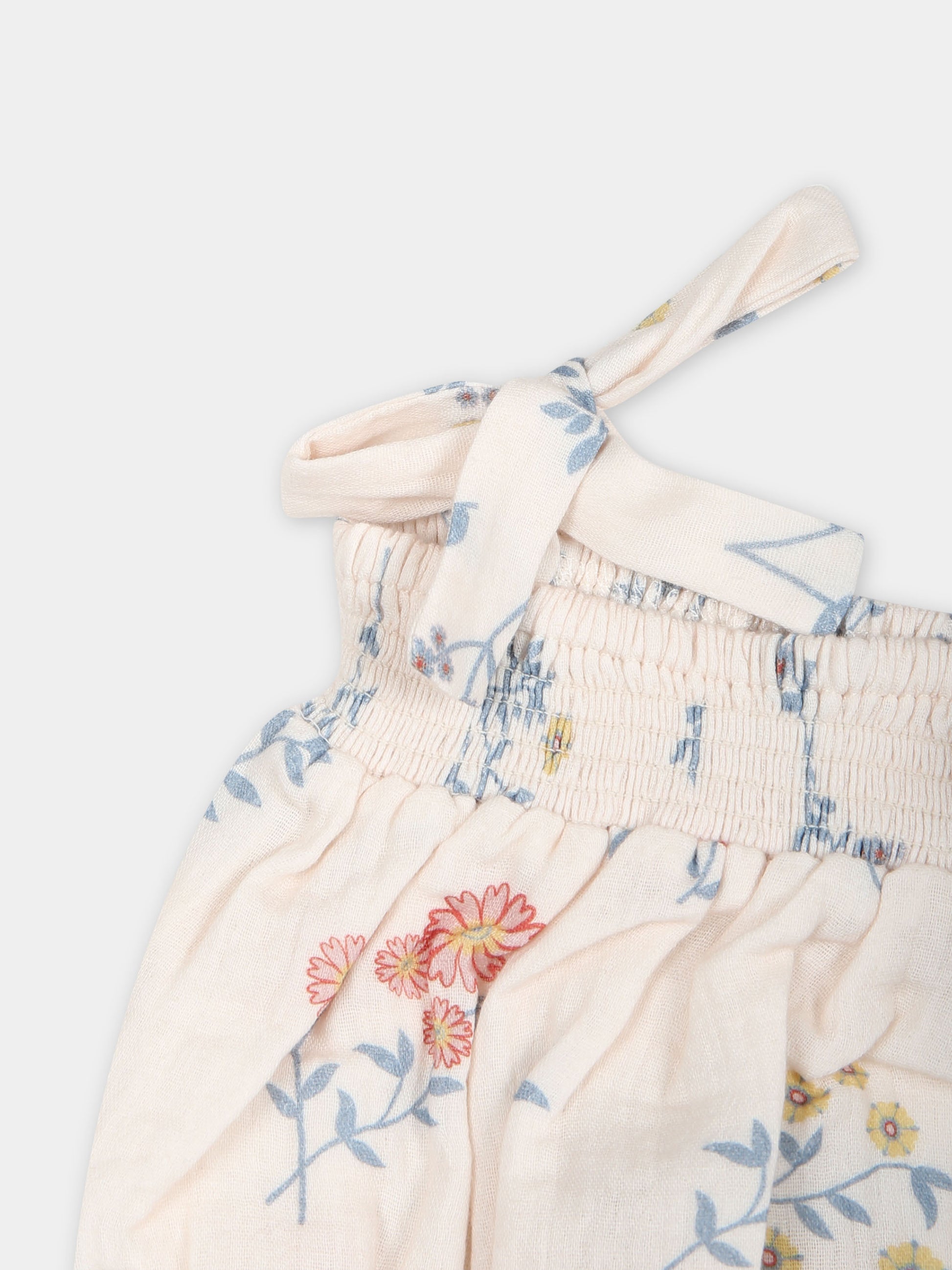 Pagliaccetto avorio per neonata con stampa fiori,Coco Au Lait,16COCO S070