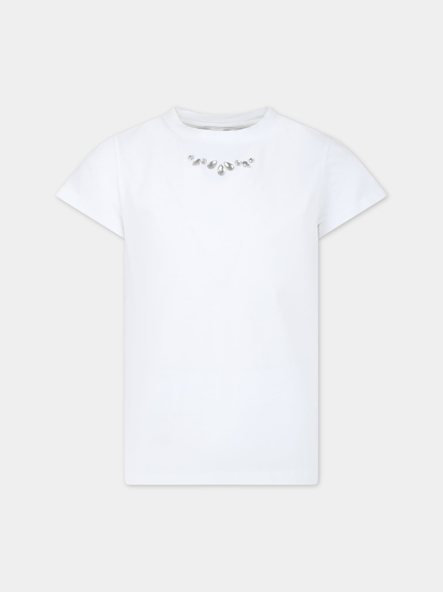 T-shirt bianca per bambina,Simonetta,ST8A51 J0007 100