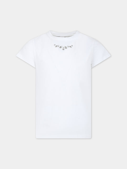 T-shirt bianca per bambina,Simonetta,ST8A51 J0007 100