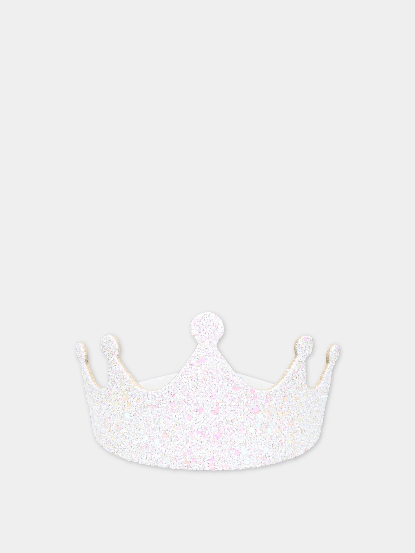 Cerchietto bianco per bambina con corona,Illy Trilly,PARTY CROWN BIG VANILLA