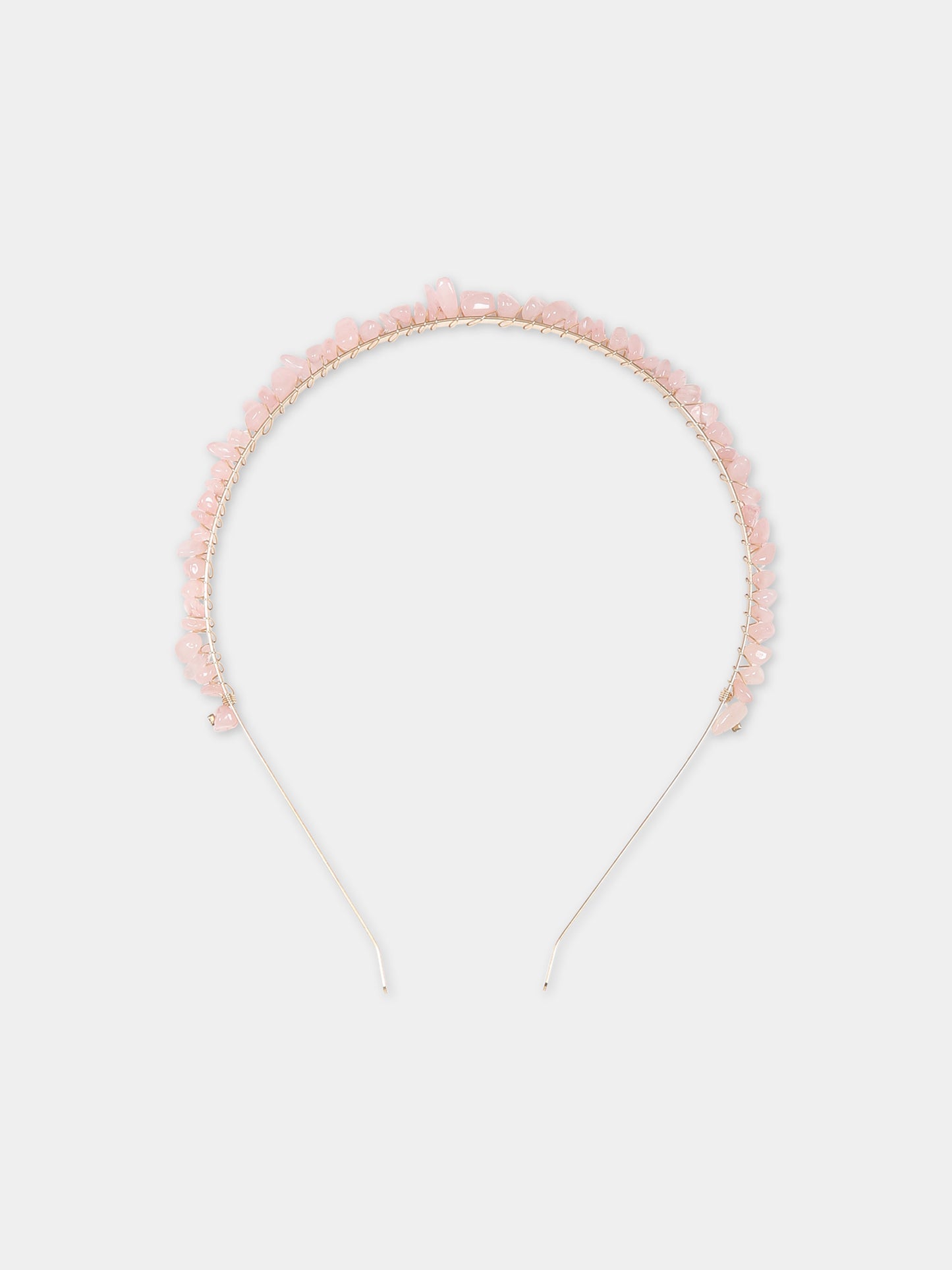 Cerchietto rosa per bambina con pietre,Illy Trilly,PARTY STONE PINK QUARTZ