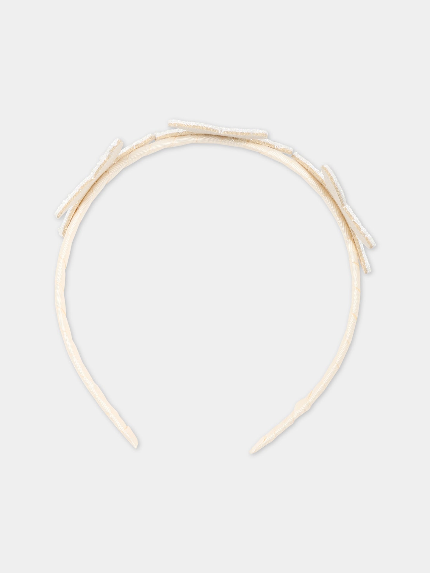 Cerchietto bianco per bambina con stelle marine,Illy Trilly,SEA STARS CROWN PLATINUM