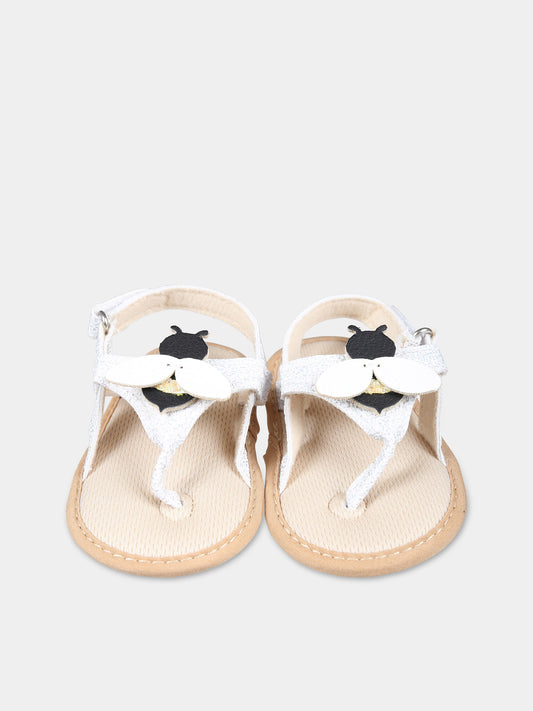 Sandali bianchi per neonata con api,Illy Trilly,SANDALS BEE