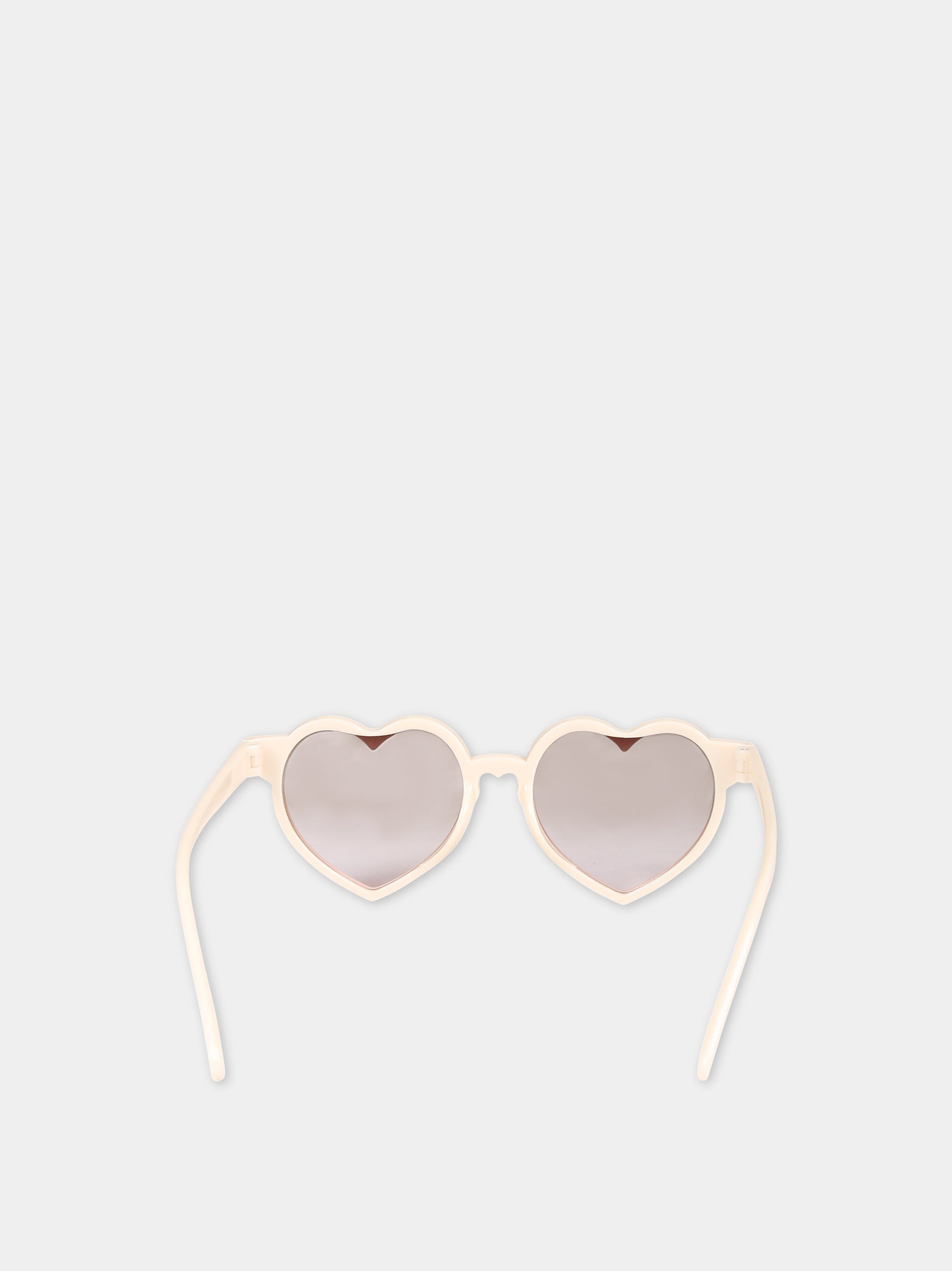 Occhiali da sole avorio per bambina,Illy Trilly,HEART MILK