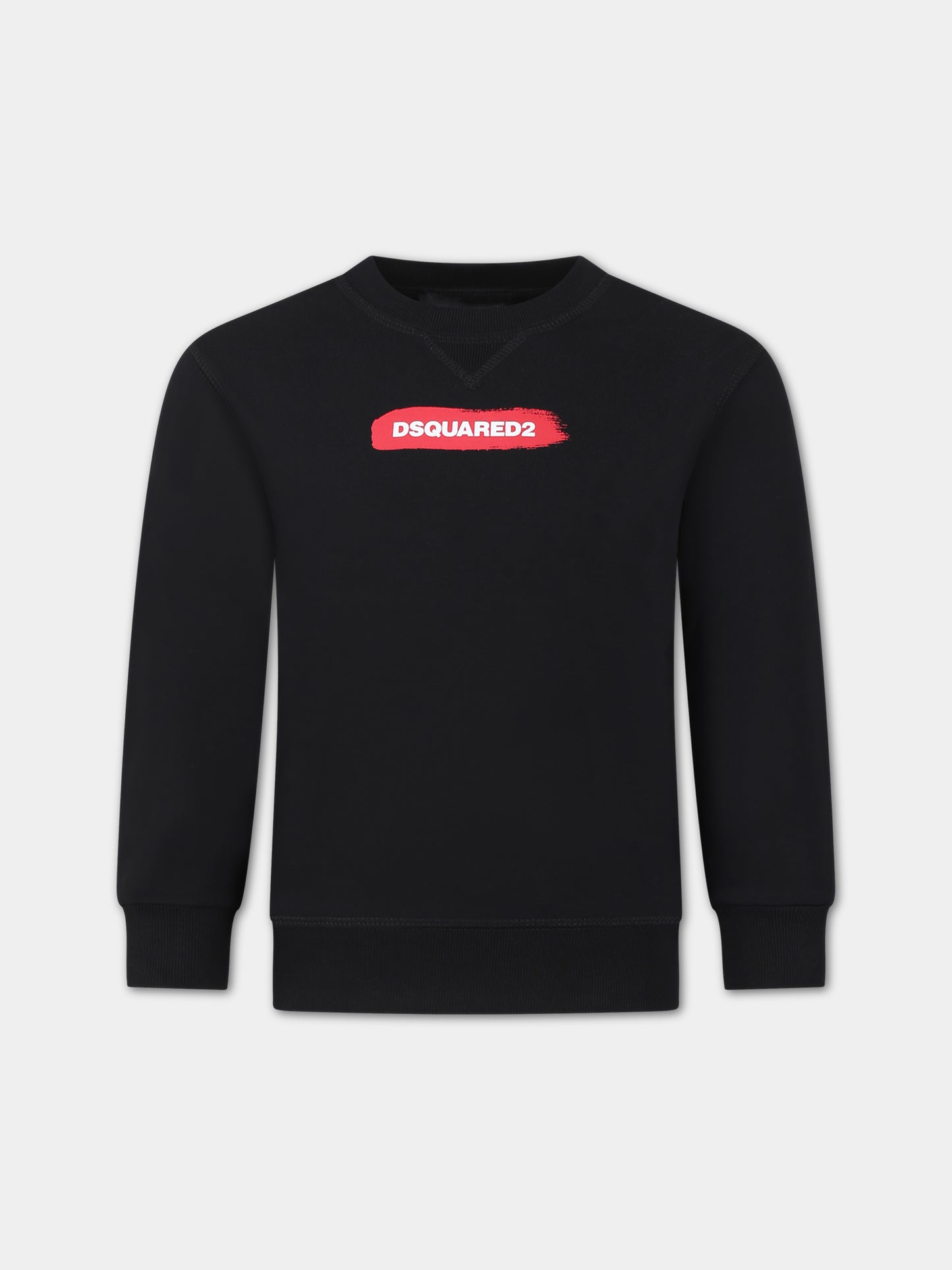 Felpa nera per bambino con logo,Dsquared2,DQ2092 D0A2F D2S777U DQ900