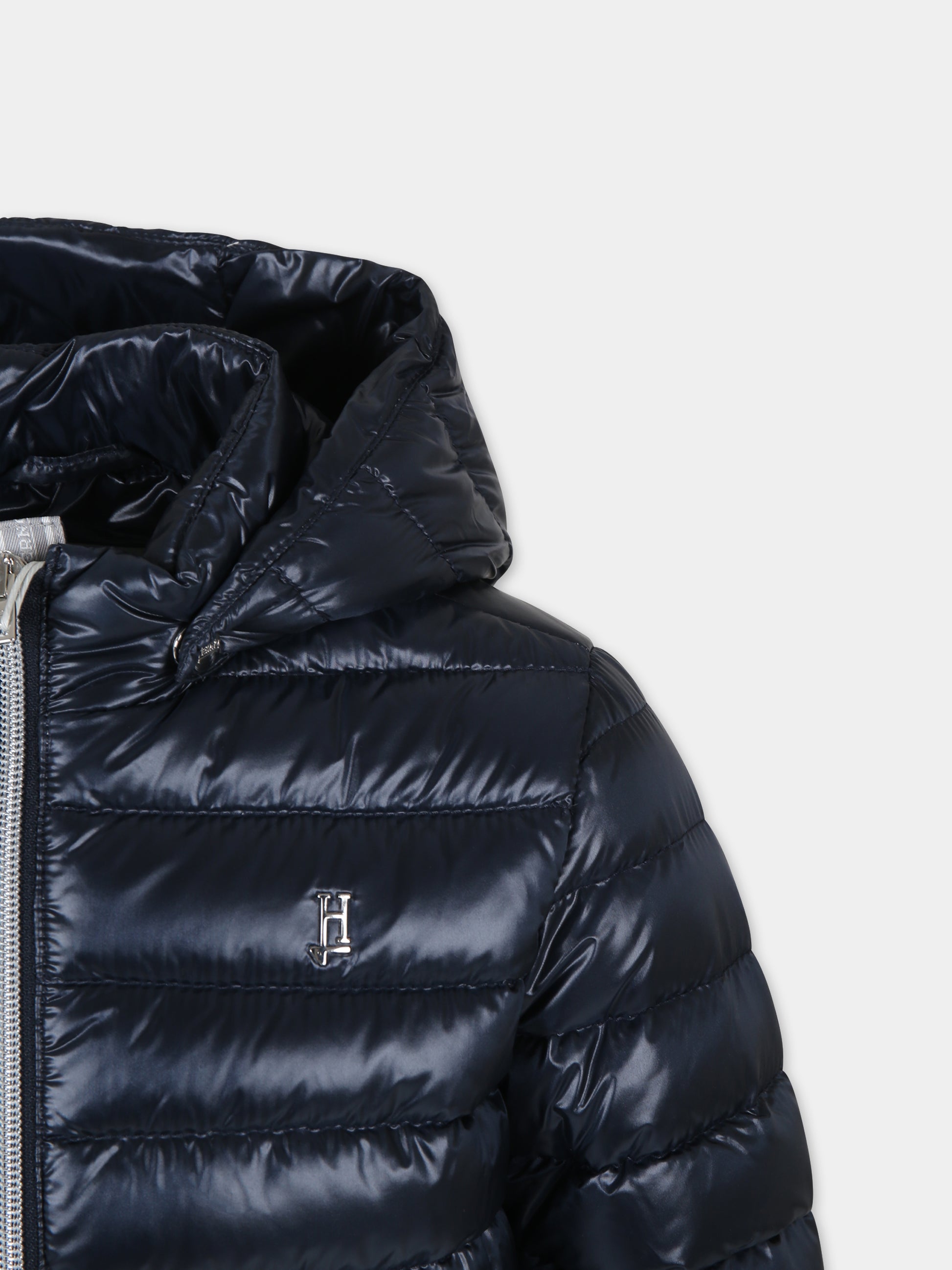 Piumino blu per bambino con logo,Herno Kids,PI000006X 12017 9200