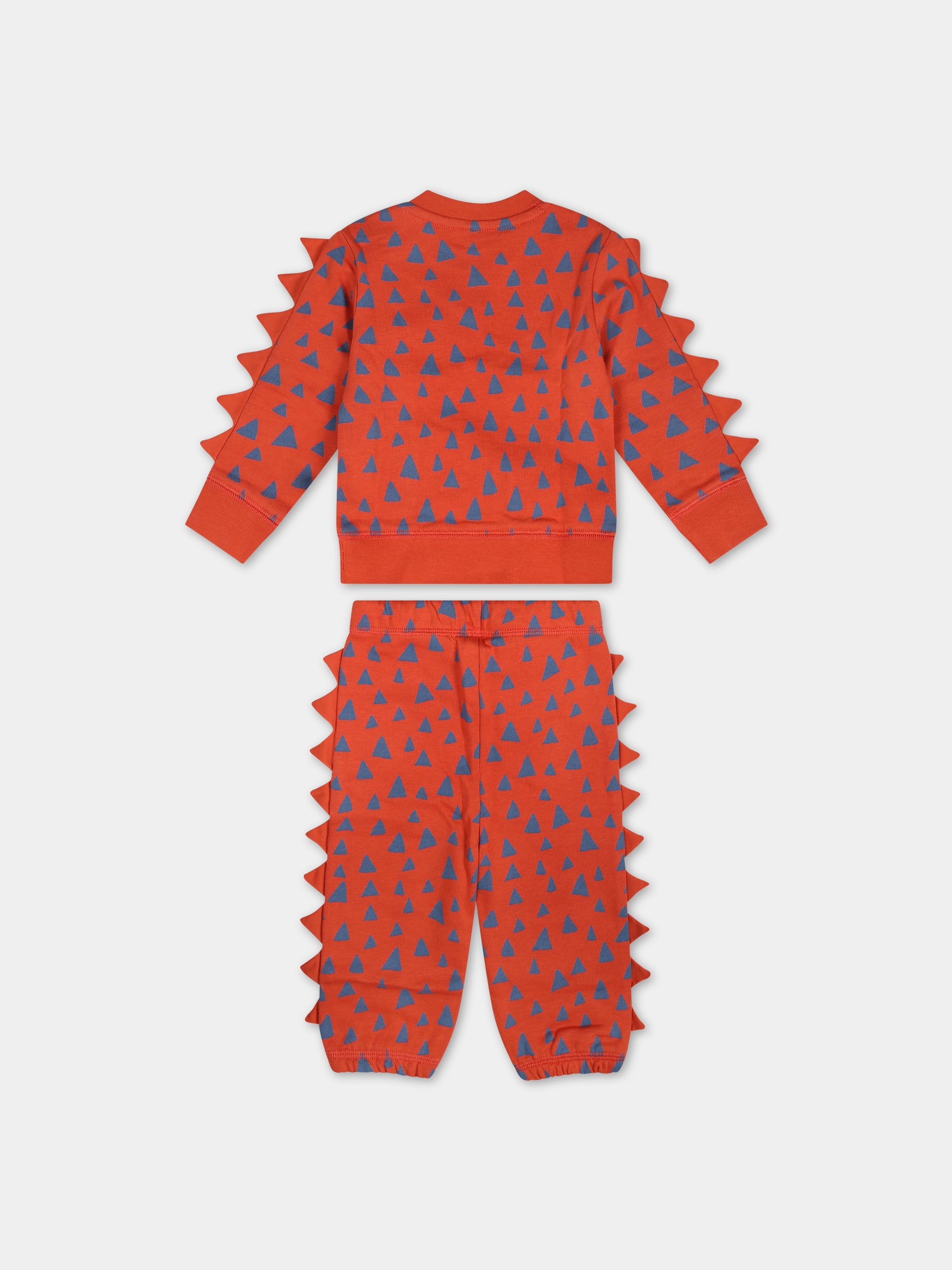 Completo rosso per neonato con stampa mostro,Stella Mccartney Kids,TT3550 Z1477 423BL