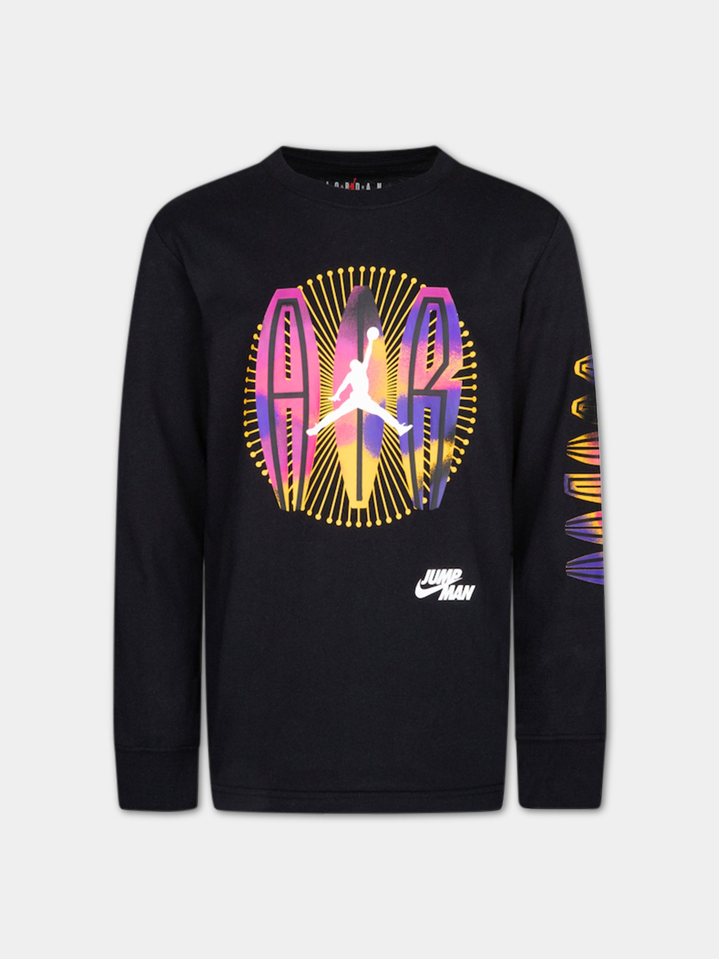 T-shirt nera per bambini con stampa e scritta,Jordan,95B991 023