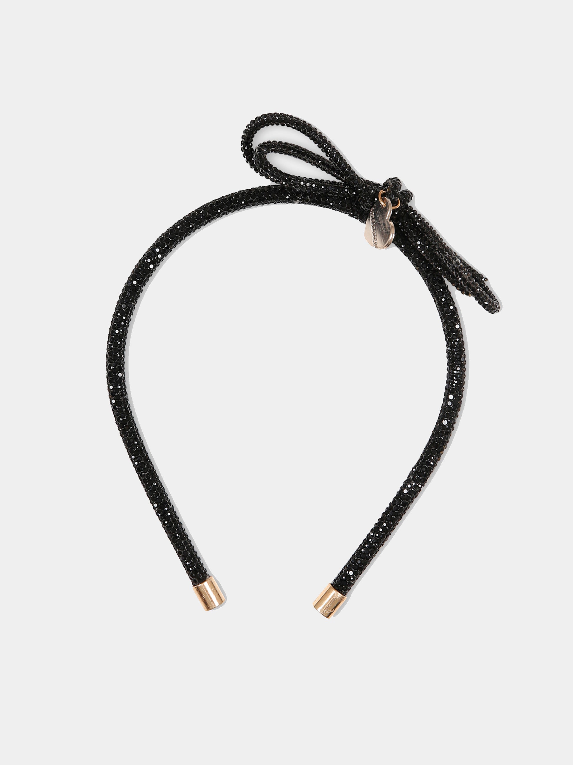 Cerchietto nero per bambina con fiocco,Monnalisa,17B015 2758 0050