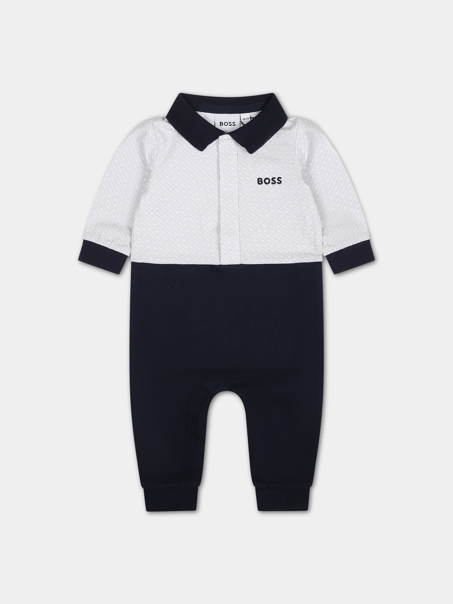 Tutina blu per neonato con logo,Boss,J94356 849