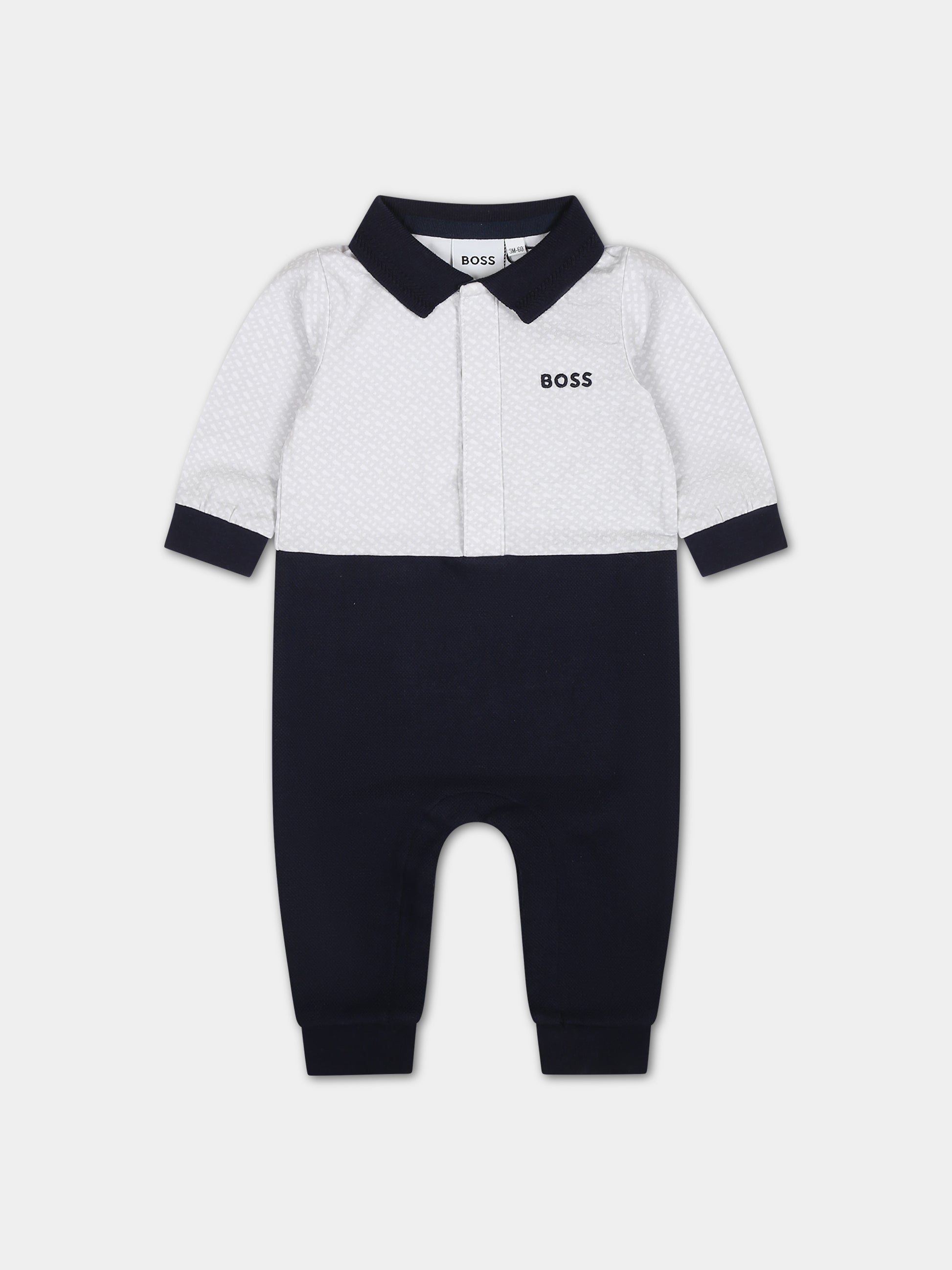 Tutina blu per neonato con logo,Boss,J94356 849