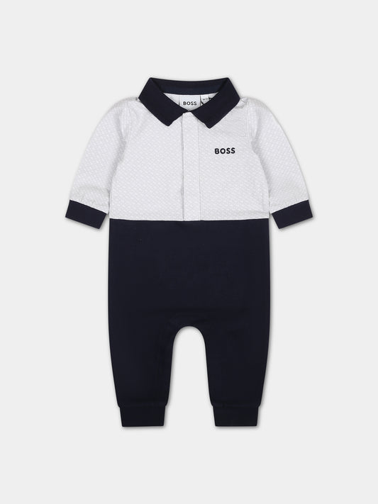 Tutina blu per neonato con logo,Boss,J94356 849