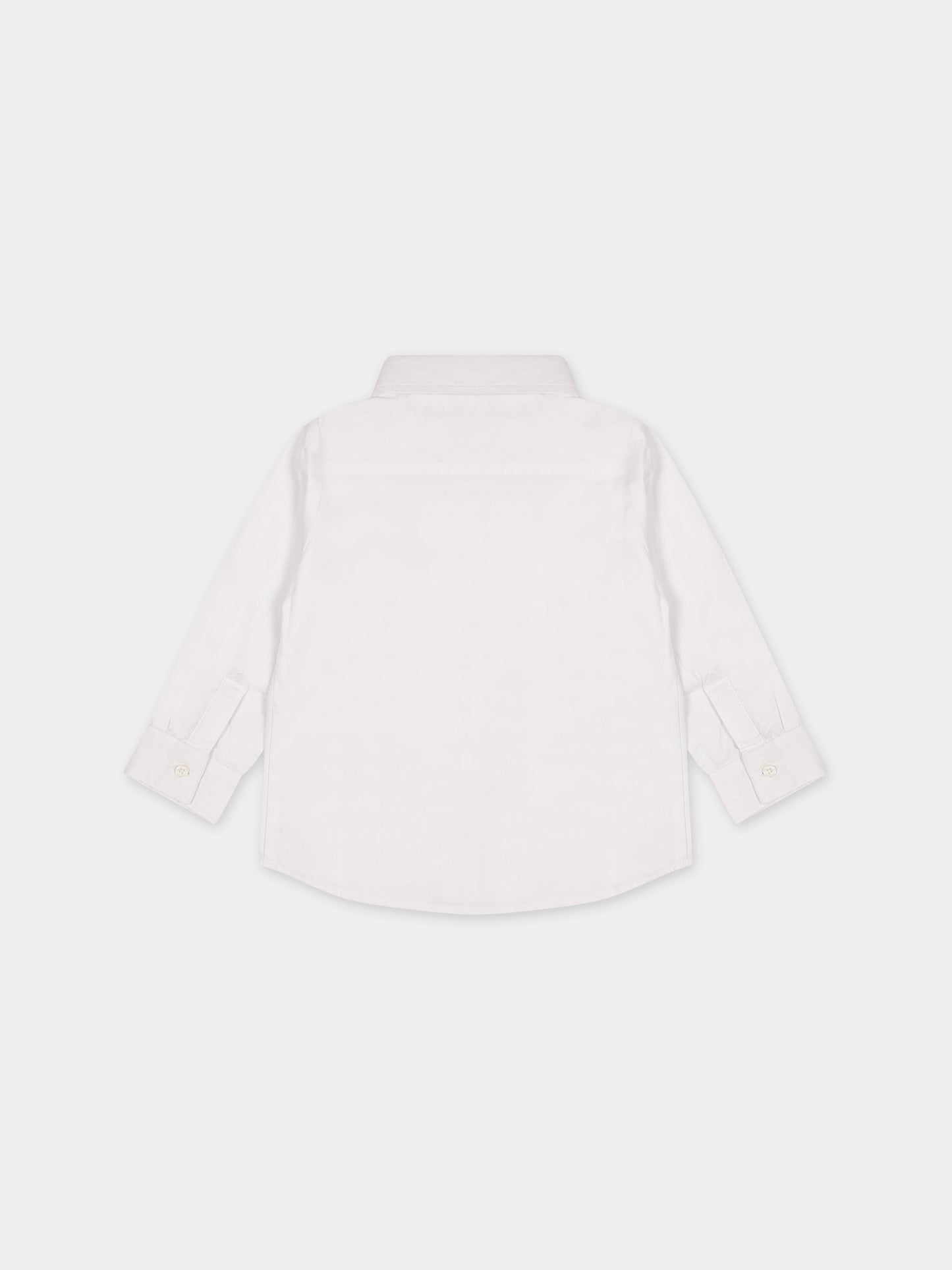 Camicia bianca per neonato con Teddy Bear,Moschino Kids,MSC002 LNE06 10101