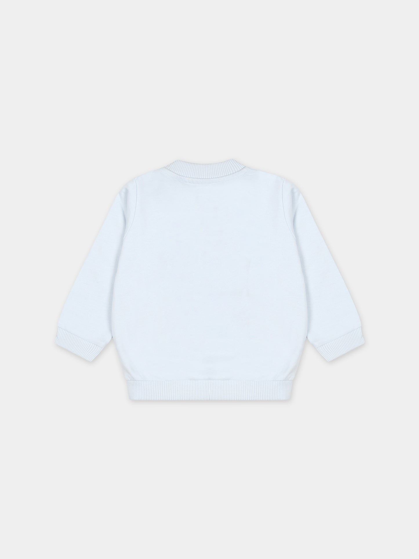 Felpa celeste per neonato con Teddy Bear,Moschino Kids,MUF04Y LCA63 40156