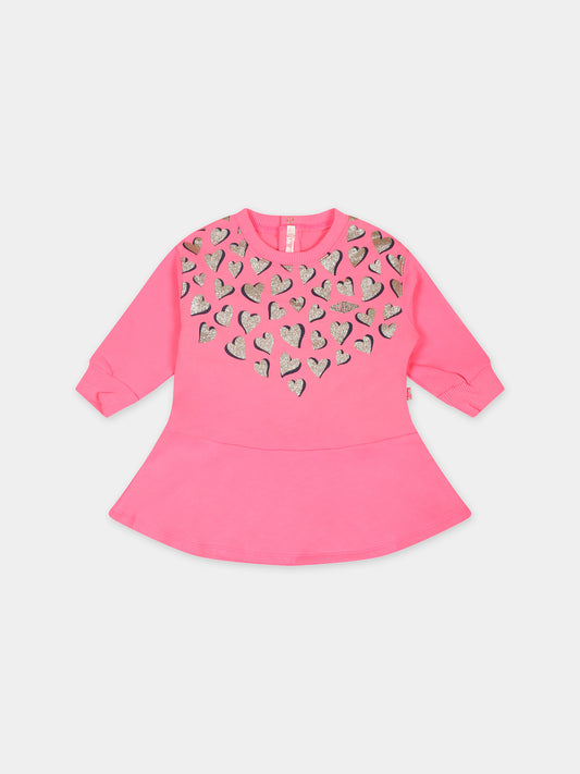 Vestito rosa per neonata con cuori,Billieblush,U02334 473