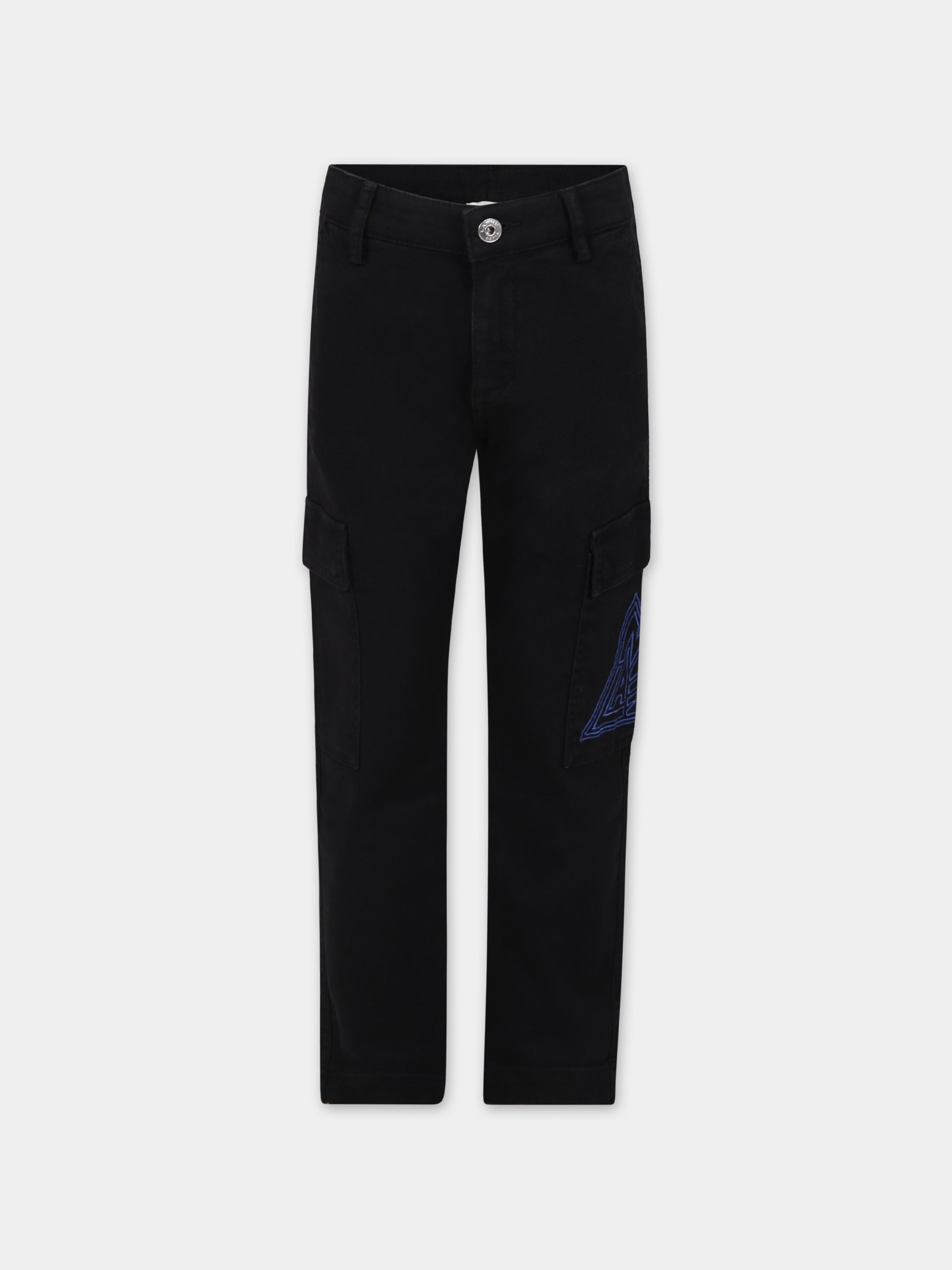 Pantaloni neri per bambino con logo,Lanvin Petite,N24044 09B