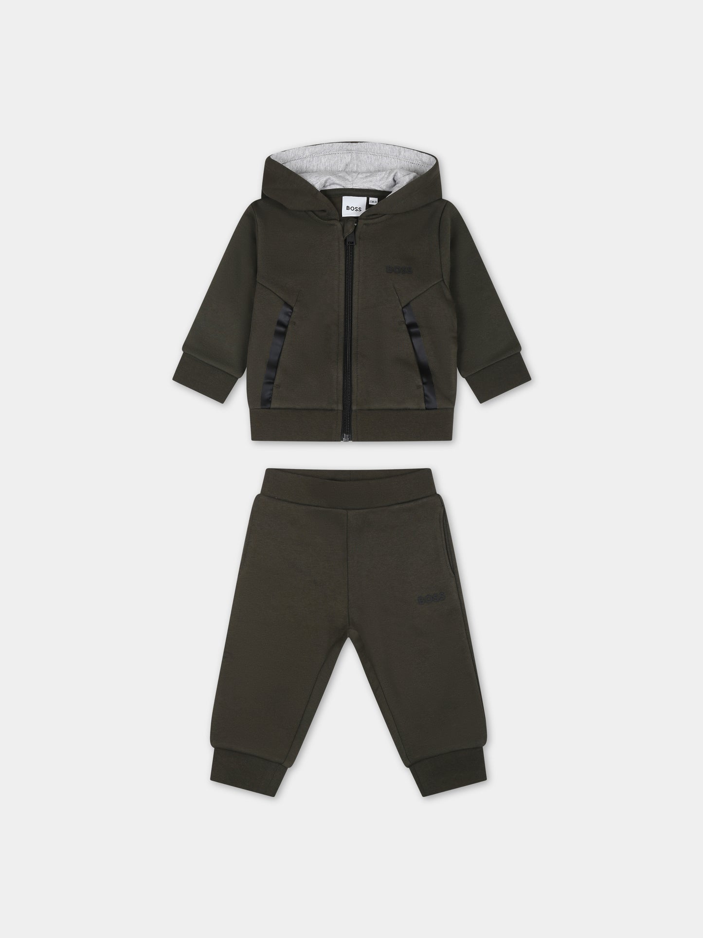 Completo verde per neonato con logo,Hugo Boss,J08067 665