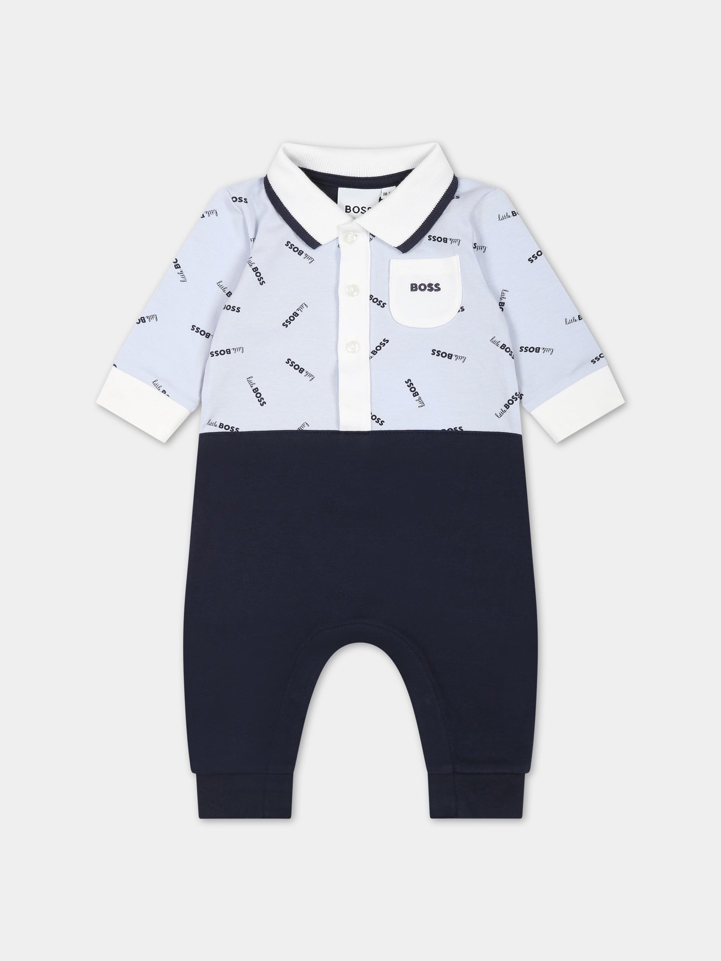 Tutina blu per neonato con logo,Hugo Boss,J94325 771