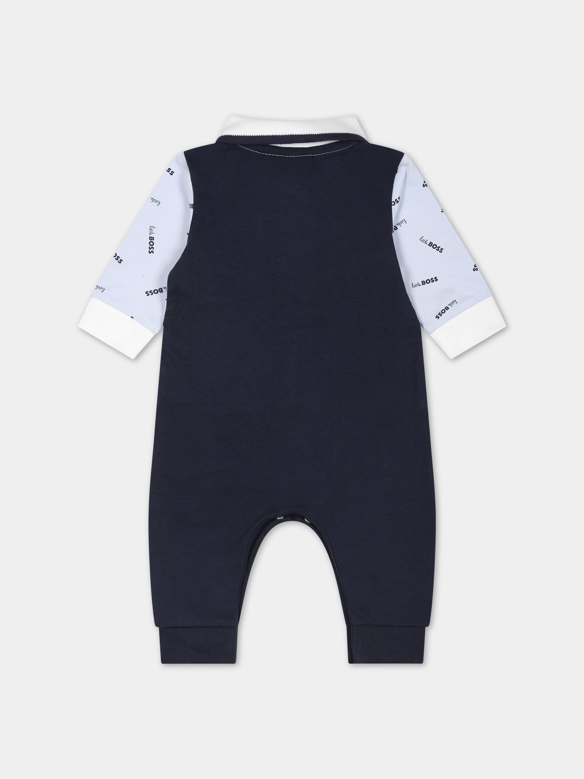 Tutina blu per neonato con logo,Hugo Boss,J94325 771